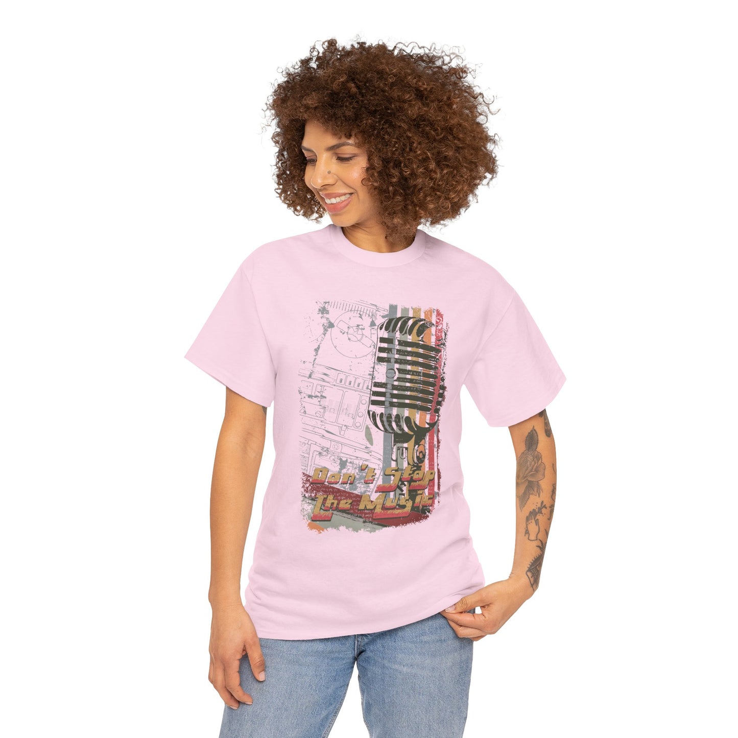 Retro Music Mic Unisex Heavy Cotton Tee - Perfect for Music Lovers & Events