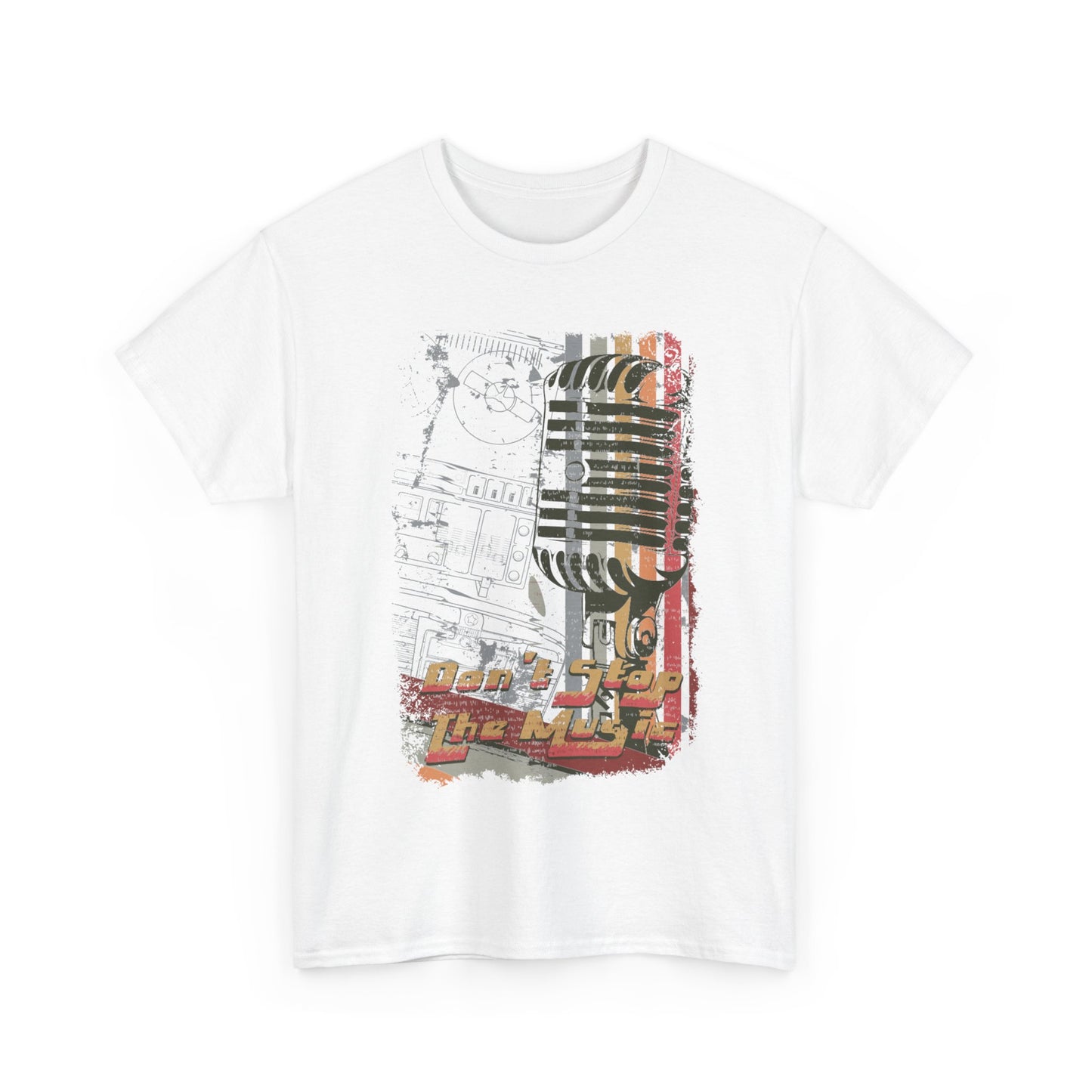 Retro Music Mic Unisex Heavy Cotton Tee - Perfect for Music Lovers & Events