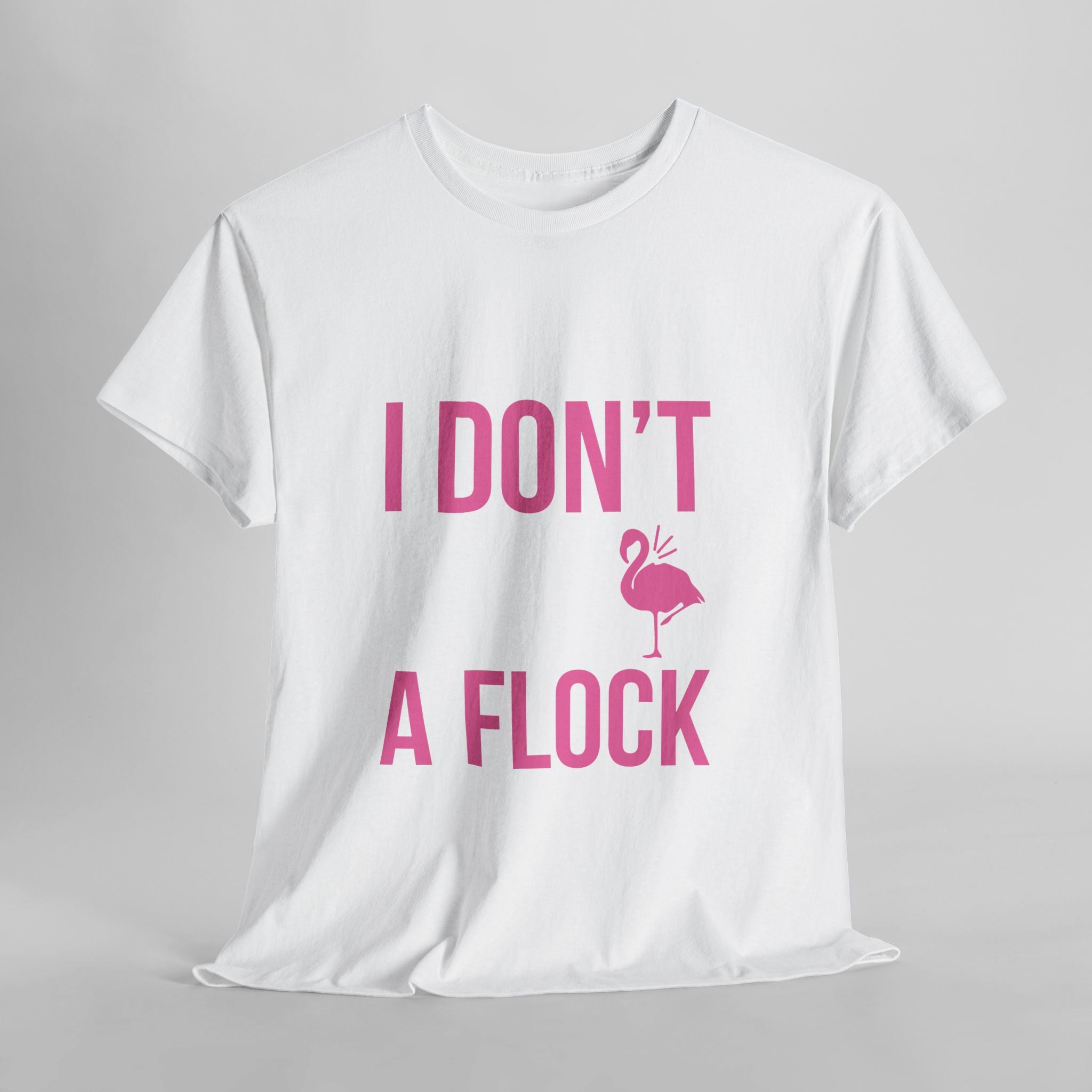 I Don’t Flock – Men’s Heavy Cotton Flamingo Graphic T-Shirt