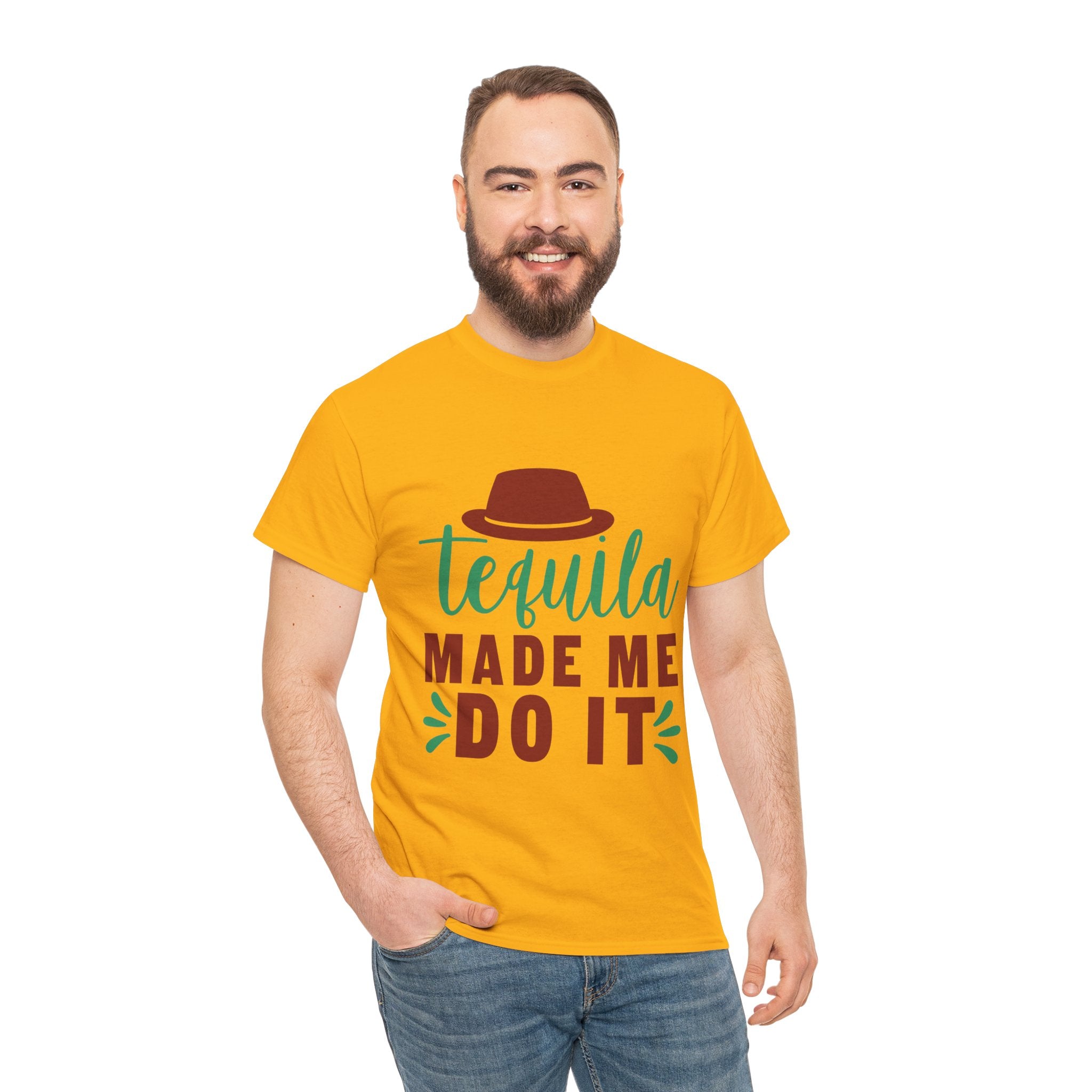 Tequila Made Me Do It – Men’s Heavy Cotton Graphic T-Shirt