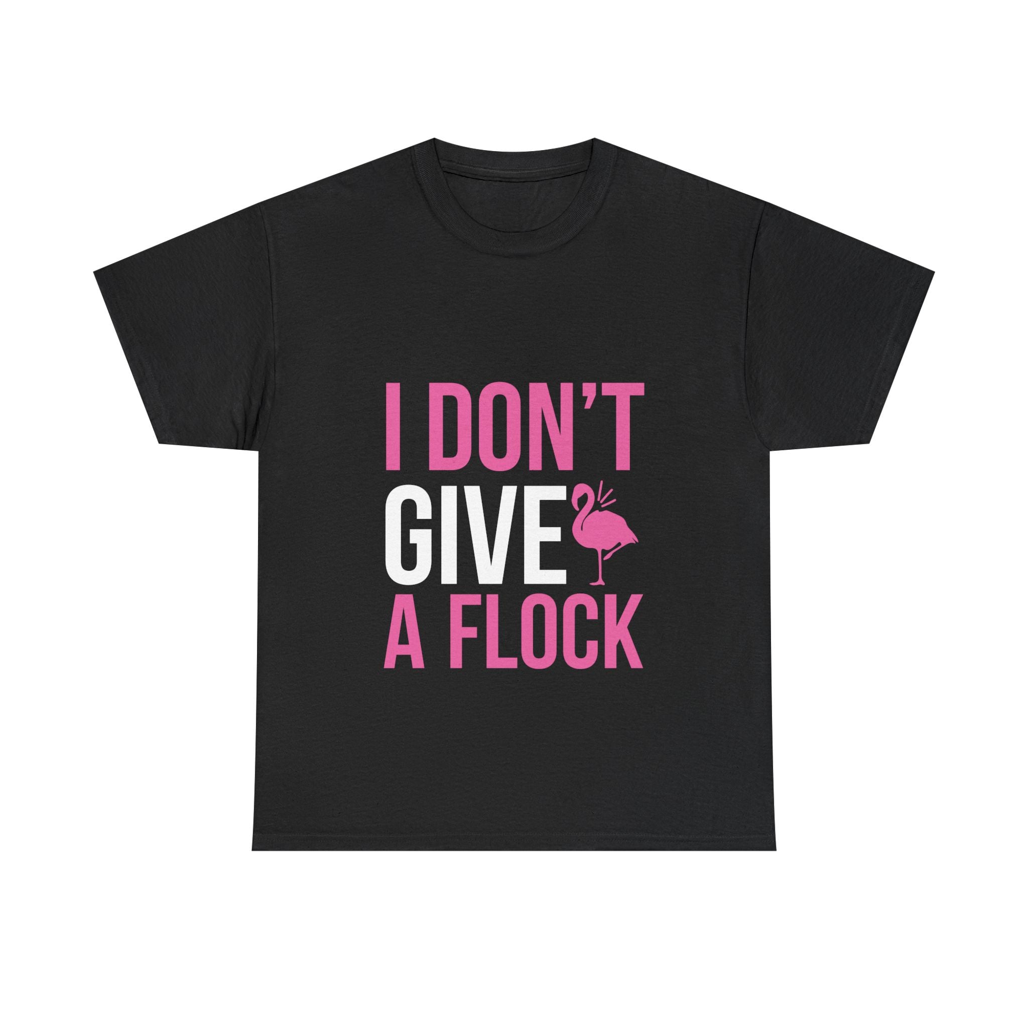 I Don’t Give a Flock – Women’s Heavy Cotton Flamingo Graphic T-Shirt