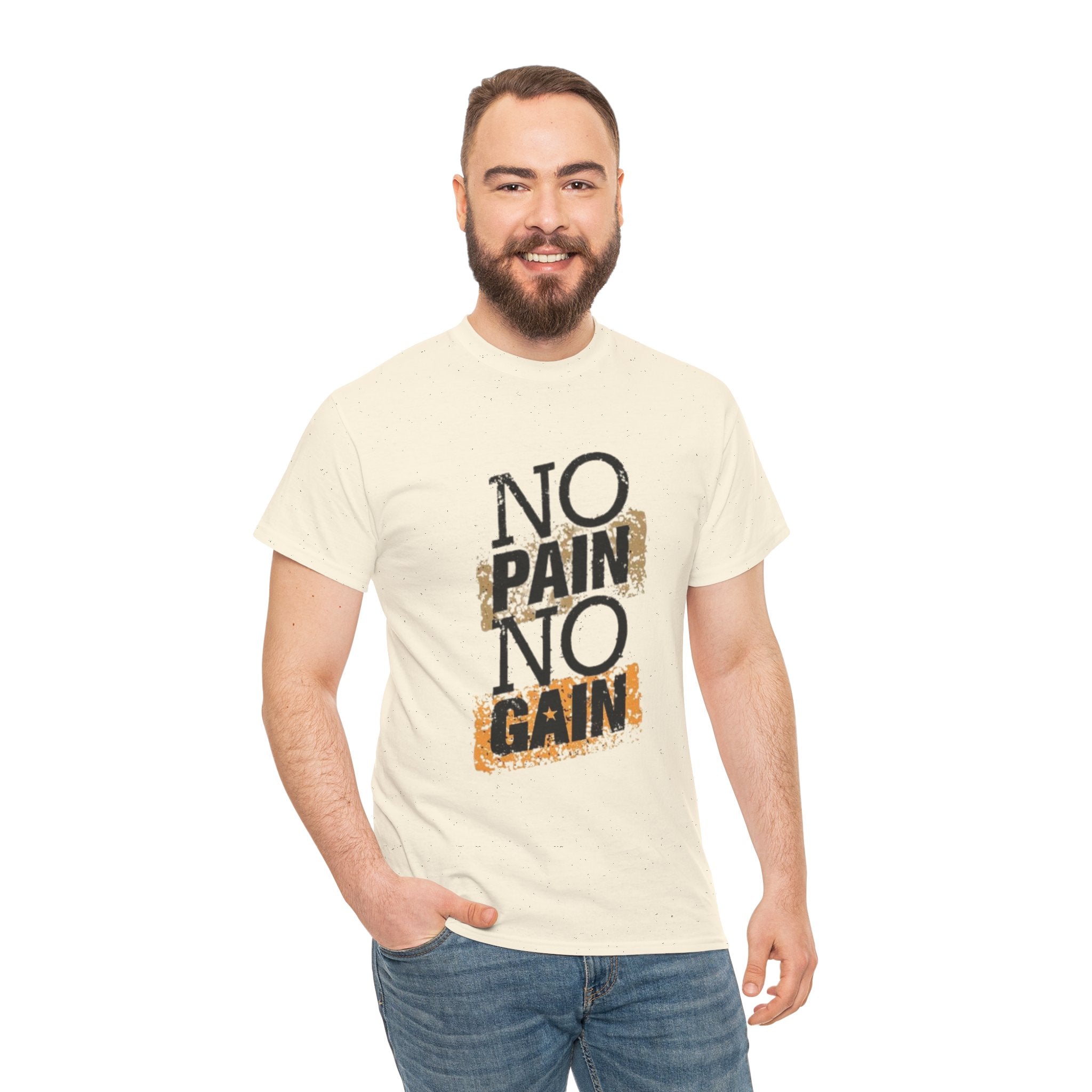 No Pain No Gain – Men’s Heavy Cotton Motivational Tee