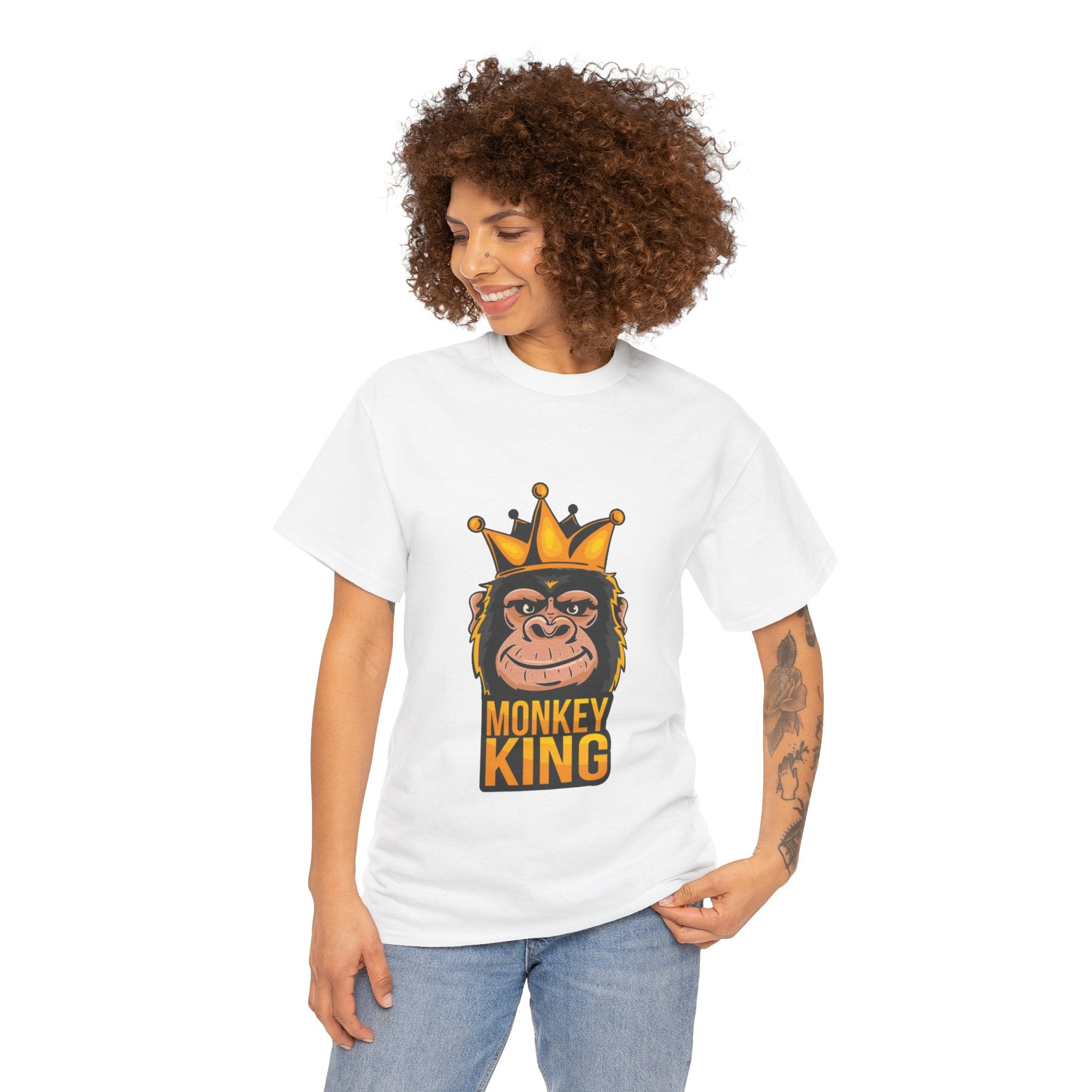 Monkey King – Women’s Funny Graphic Heavy Cotton T-Shirt
