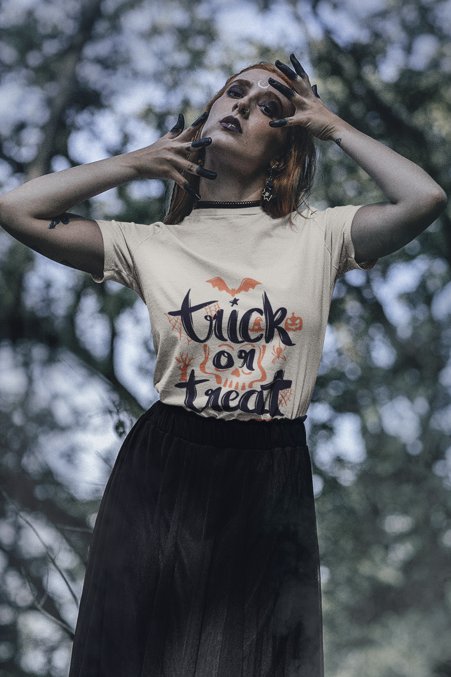 Women’s Trick or Treat Halloween T-Shirt – Spooky & Fun Graphic Tee