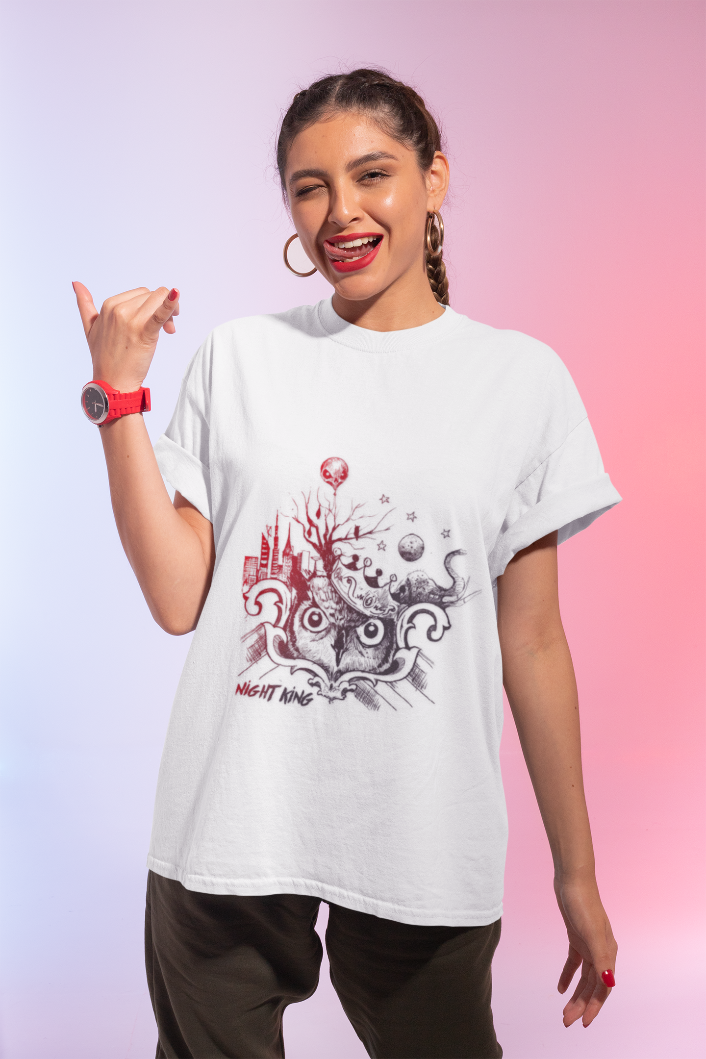 Night King Owl Women, Halloween Outfit, Gift for Fans, Graphic Tee, Cozy Fashion