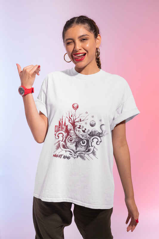 Night King Owl Women, Halloween Outfit, Gift for Fans, Graphic Tee, Cozy Fashion