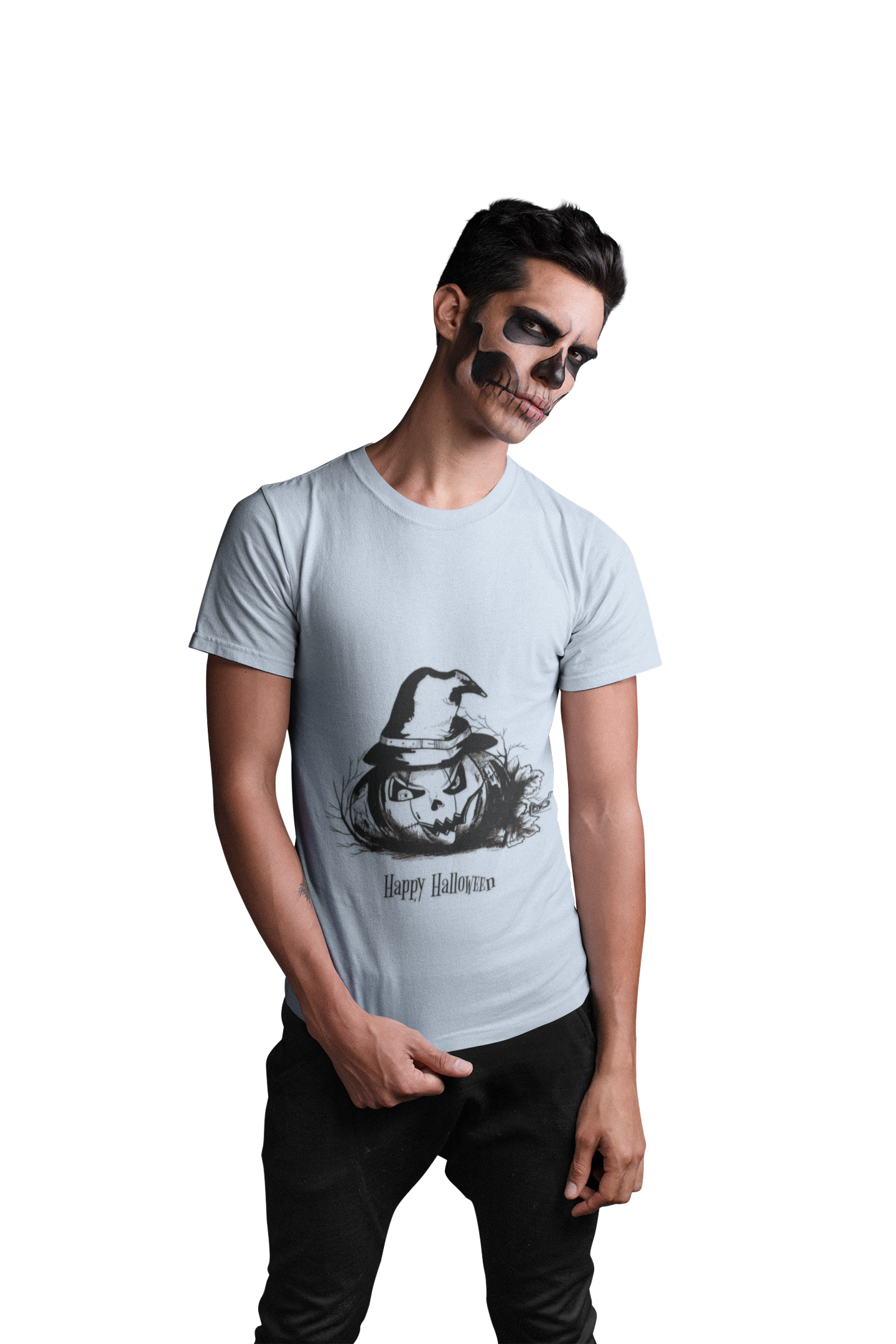 Halloween Pumpkin T-Shirt, Men Tee, Spooky Season Apparel, Trick or Treat Outfit