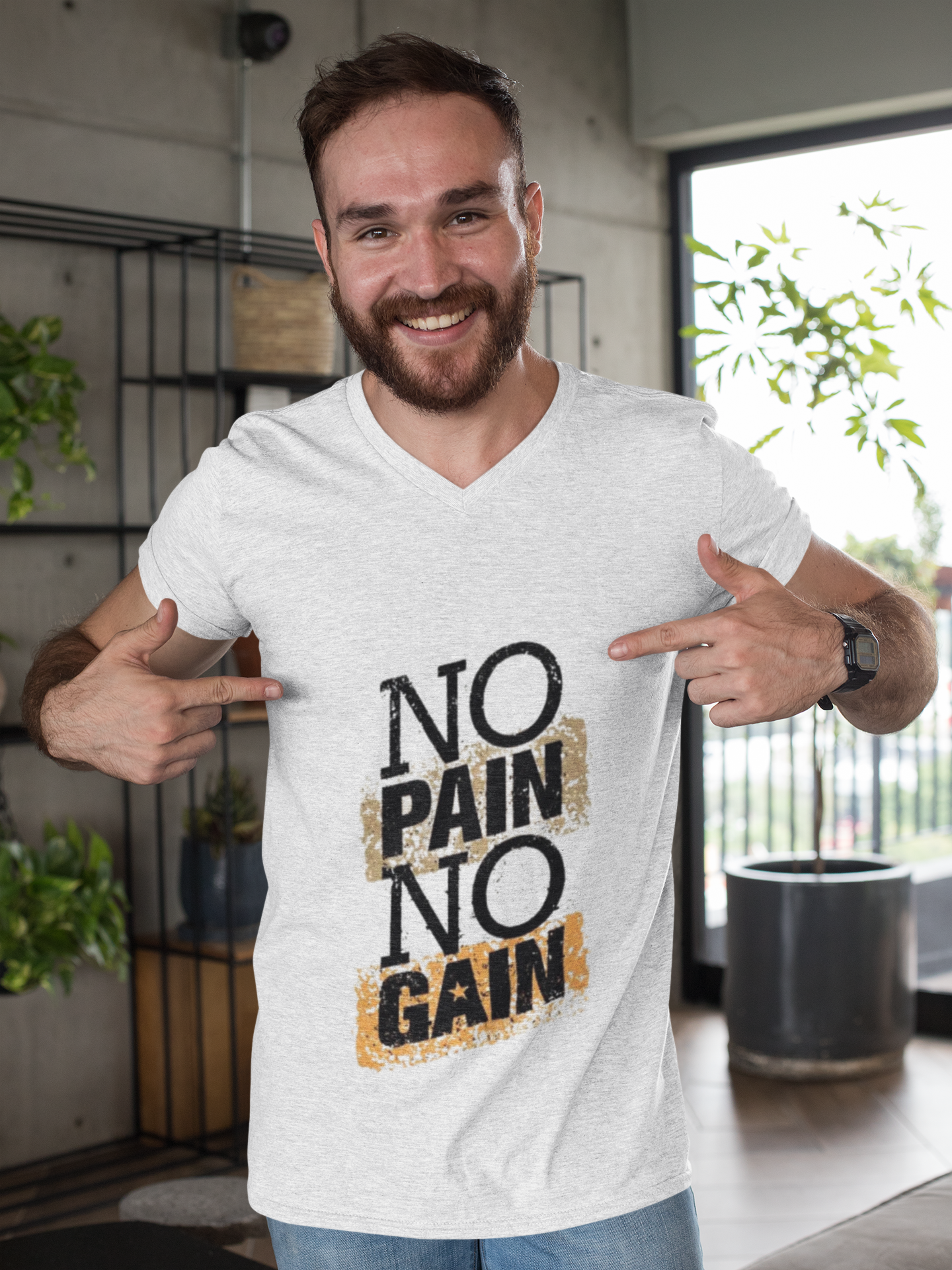 No Pain No Gain – Men’s Heavy Cotton Motivational Tee