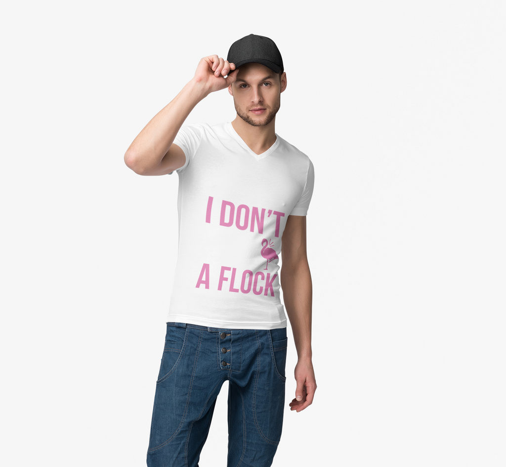 I Don’t Flock – Men’s Heavy Cotton Flamingo Graphic T-Shirt