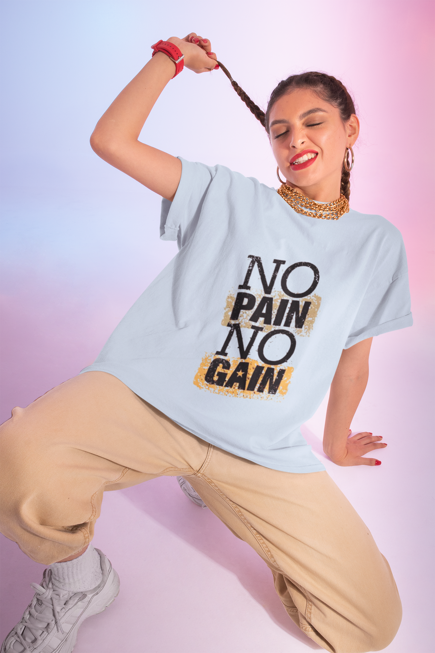 No Pain No Gain – Women’s Heavy Cotton Motivational T-Shirt