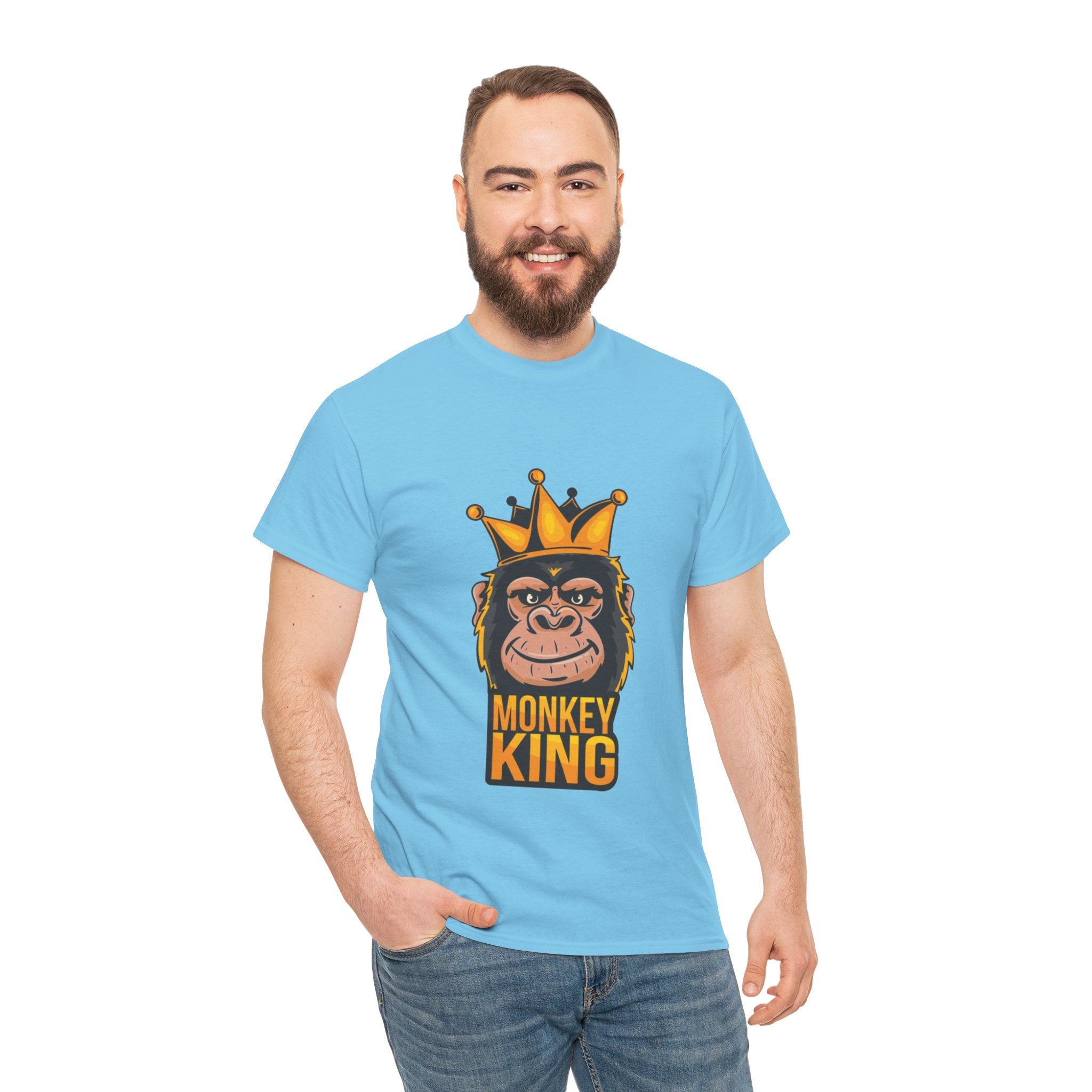 Monkey King – Men’s Funny Graphic Heavy Cotton T-Shirt