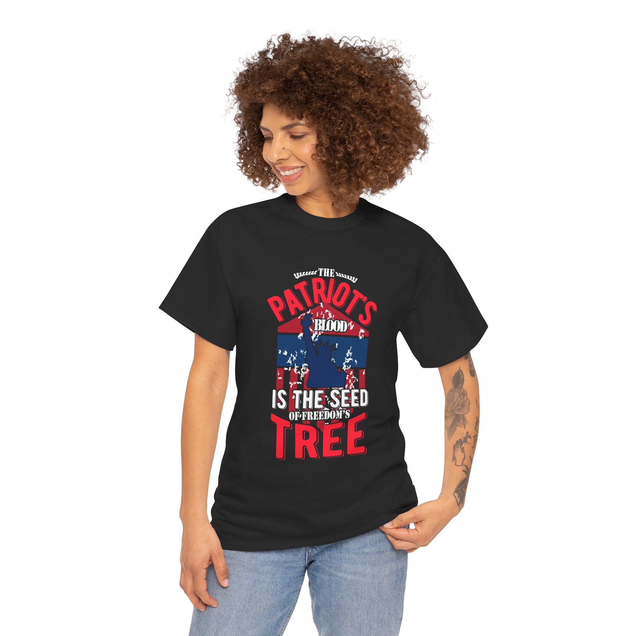 Patriots Tree Women’s Tee – Bold July 4th Shirt for Freedom-Loving Women