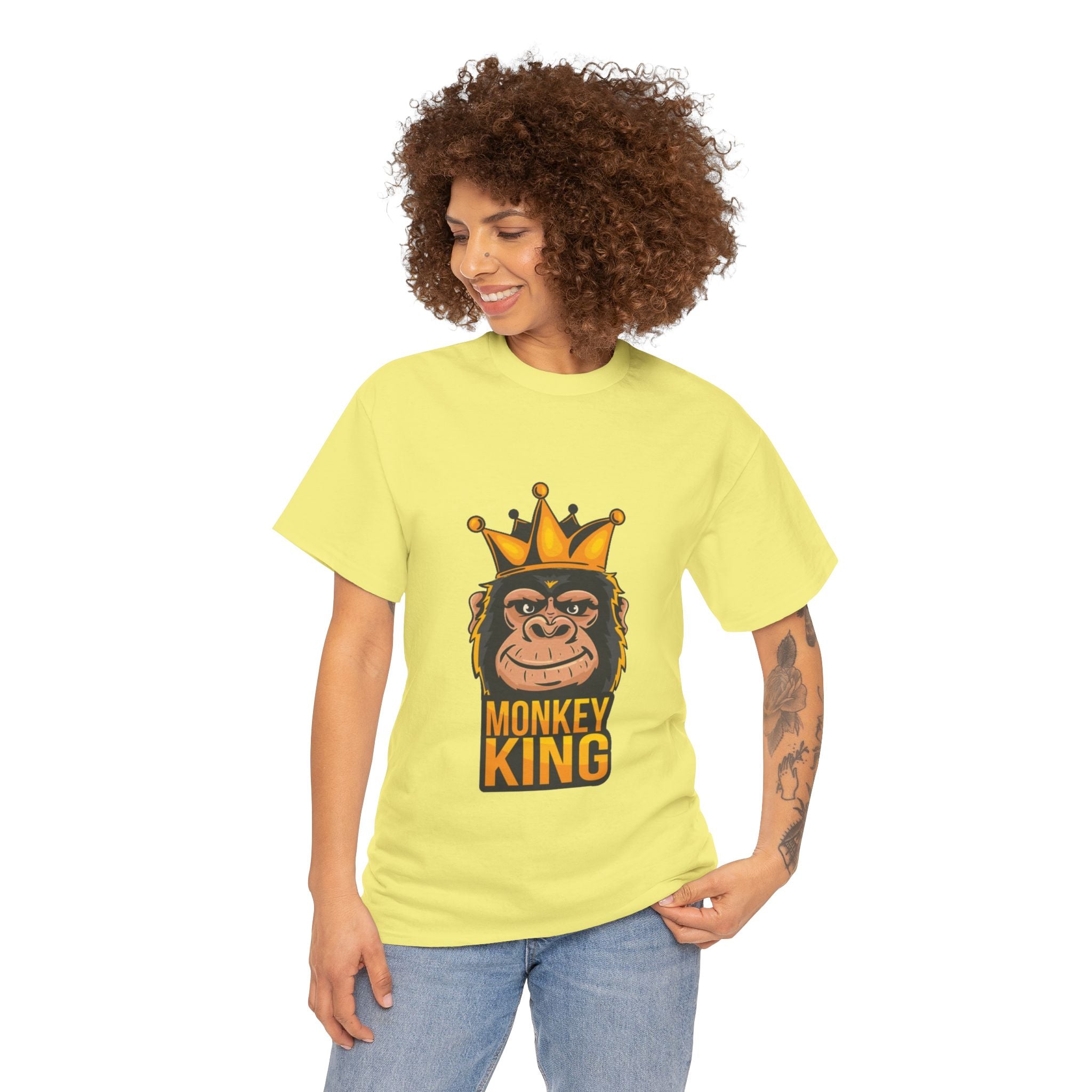 Monkey King – Women’s Funny Graphic Heavy Cotton T-Shirt