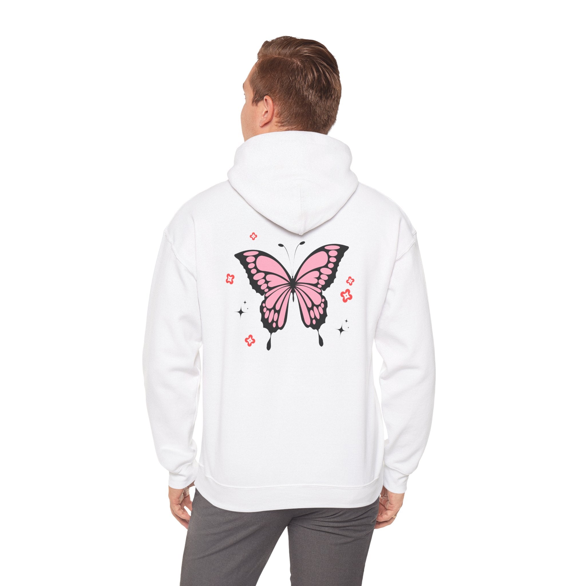Pink Butterfly Unisex Hoodie - Cozy Style for Nature Lovers