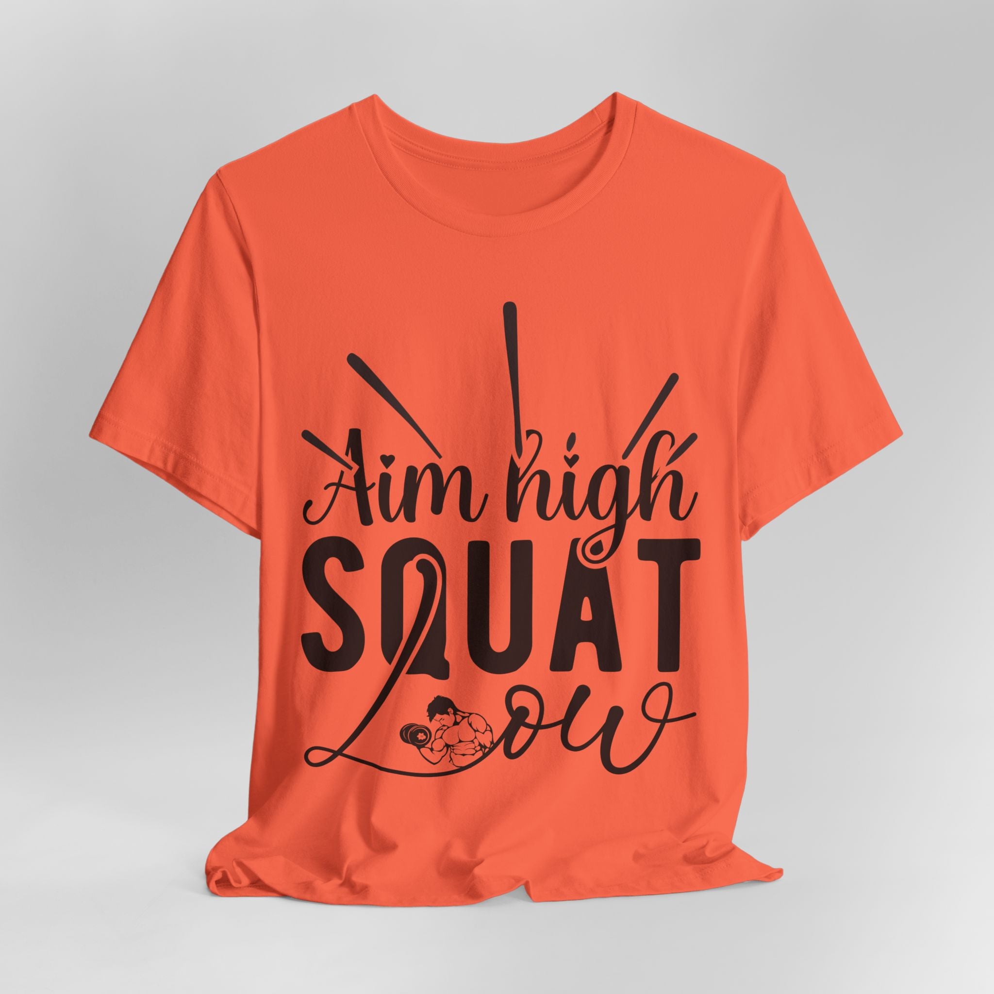 Aim High, Squat Low – Men’s Motivational Gym T-Shirt