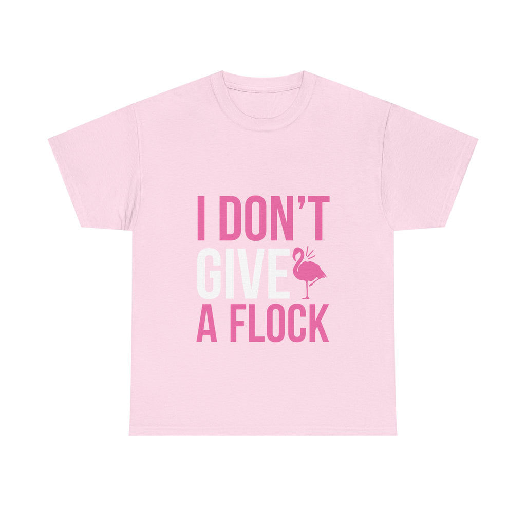 I Don’t Give a Flock – Women’s Heavy Cotton Flamingo Graphic T-Shirt