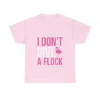 I Don’t Give a Flock – Women’s Heavy Cotton Flamingo Graphic T-Shirt