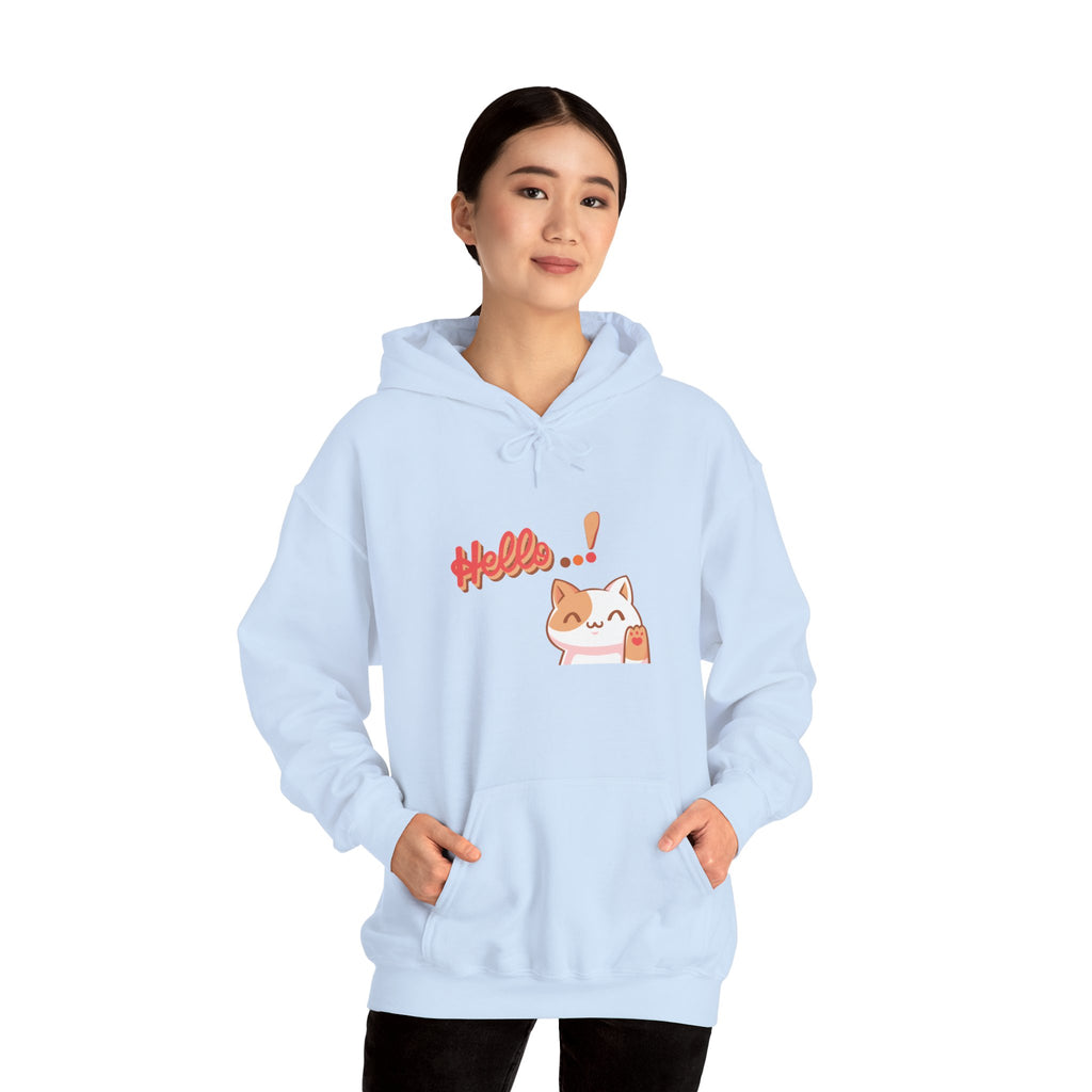 Hello Cat Hoodie – Cozy Unisex Graphic Sweatshirt