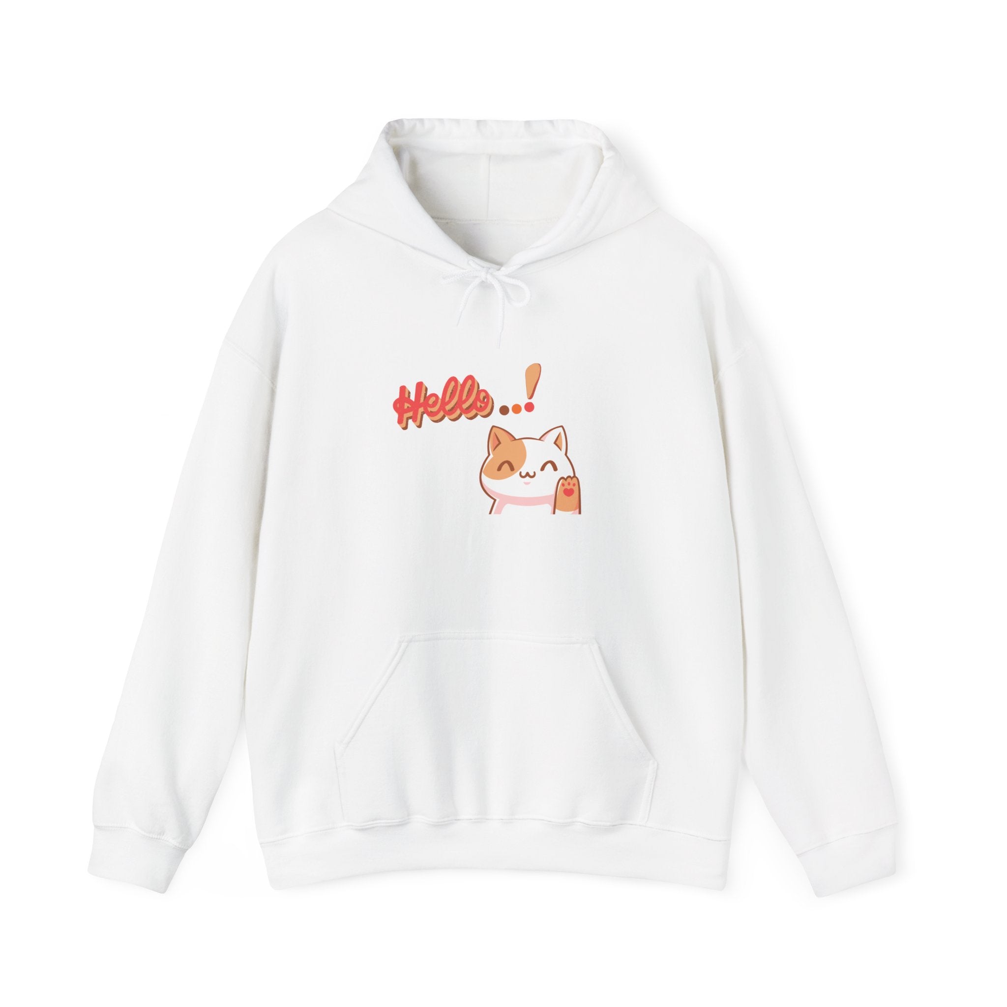 Hello Cat Hoodie – Cozy Unisex Graphic Sweatshirt