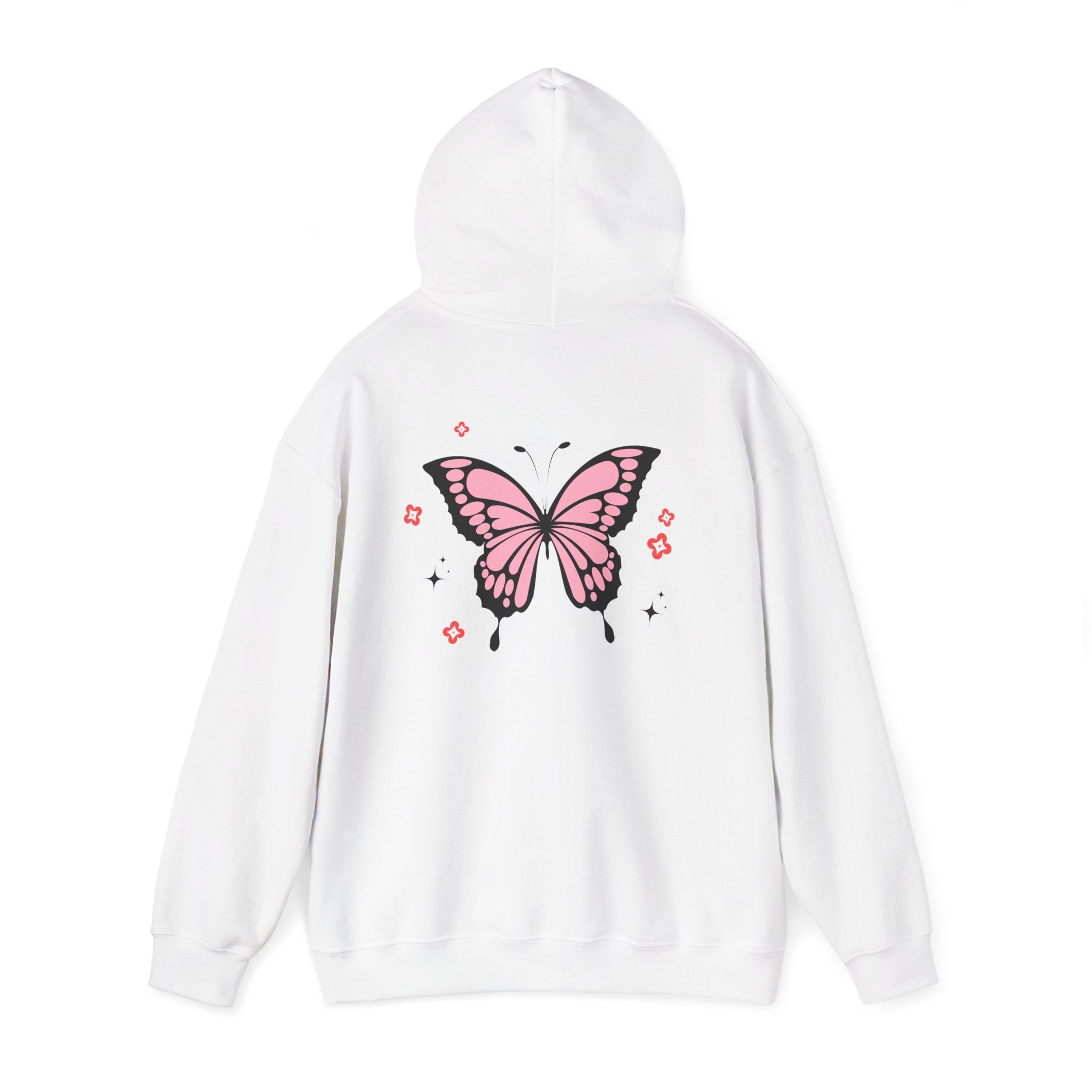 Pink Butterfly Hoodie – Cozy Unisex Nature Aesthetic Wear