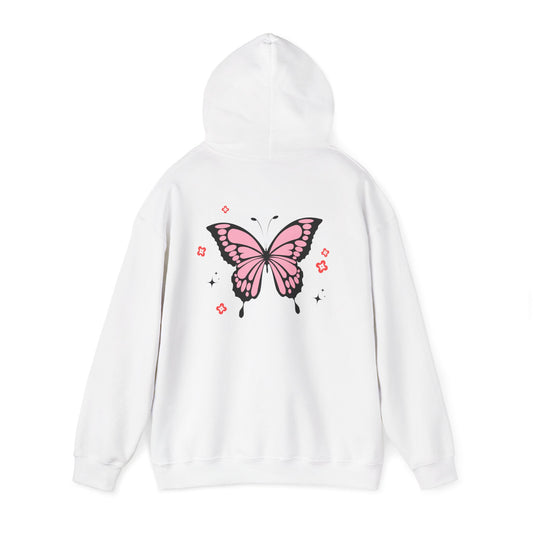 Pink Butterfly Unisex Hoodie - Cozy Style for Nature Lovers