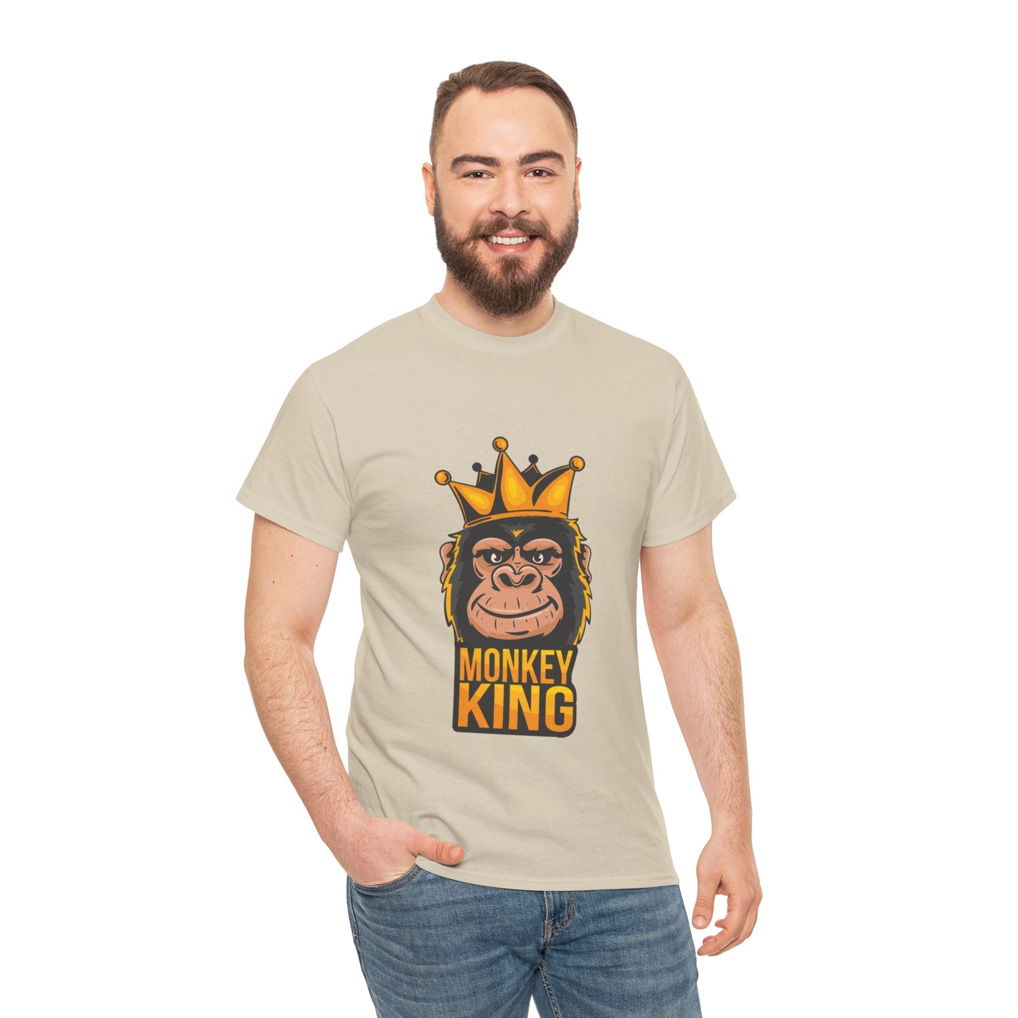Monkey King – Men’s Funny Graphic Heavy Cotton T-Shirt