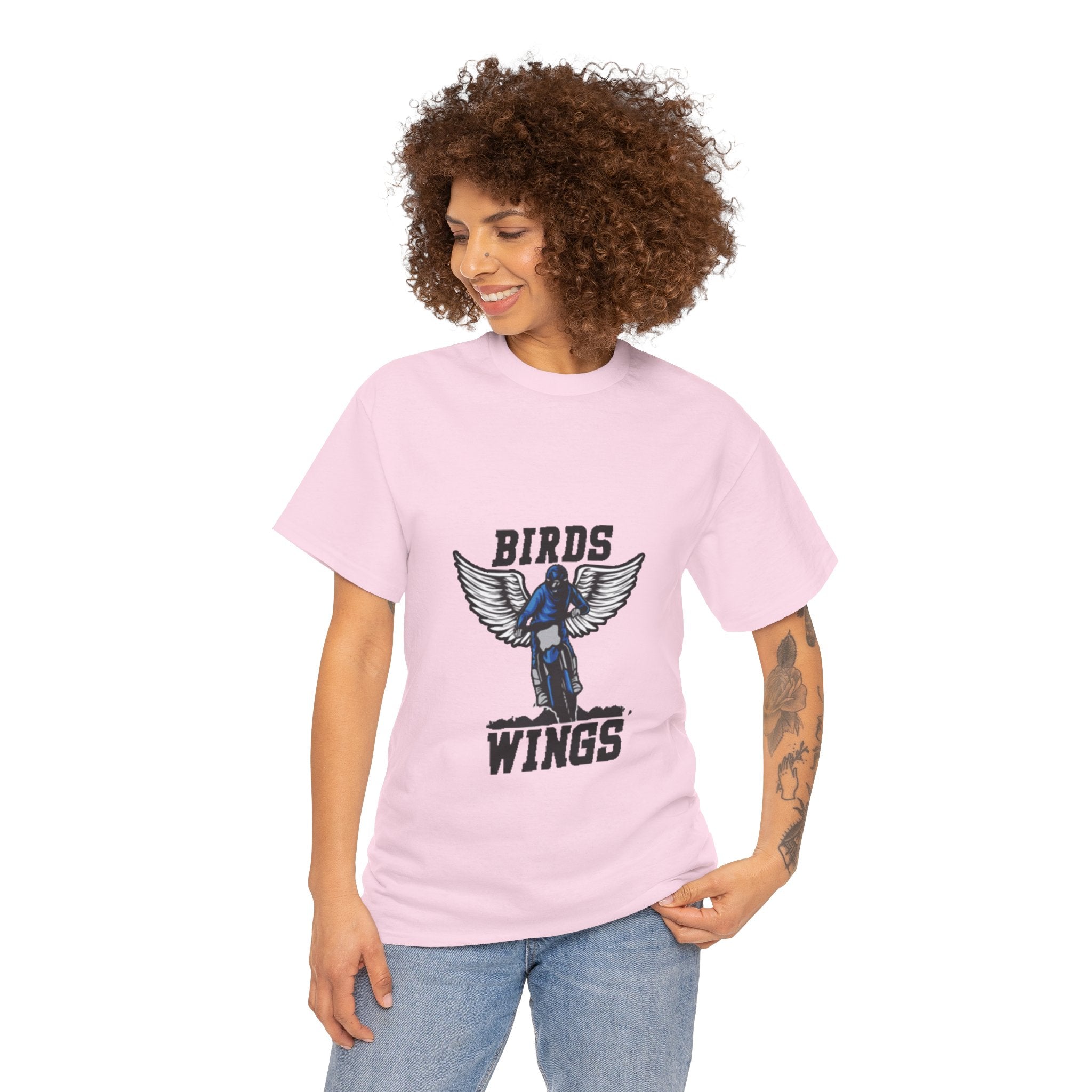 Wings of Freedom – Women’s Bird Wings Graphic T-Shirt for Free Spirits