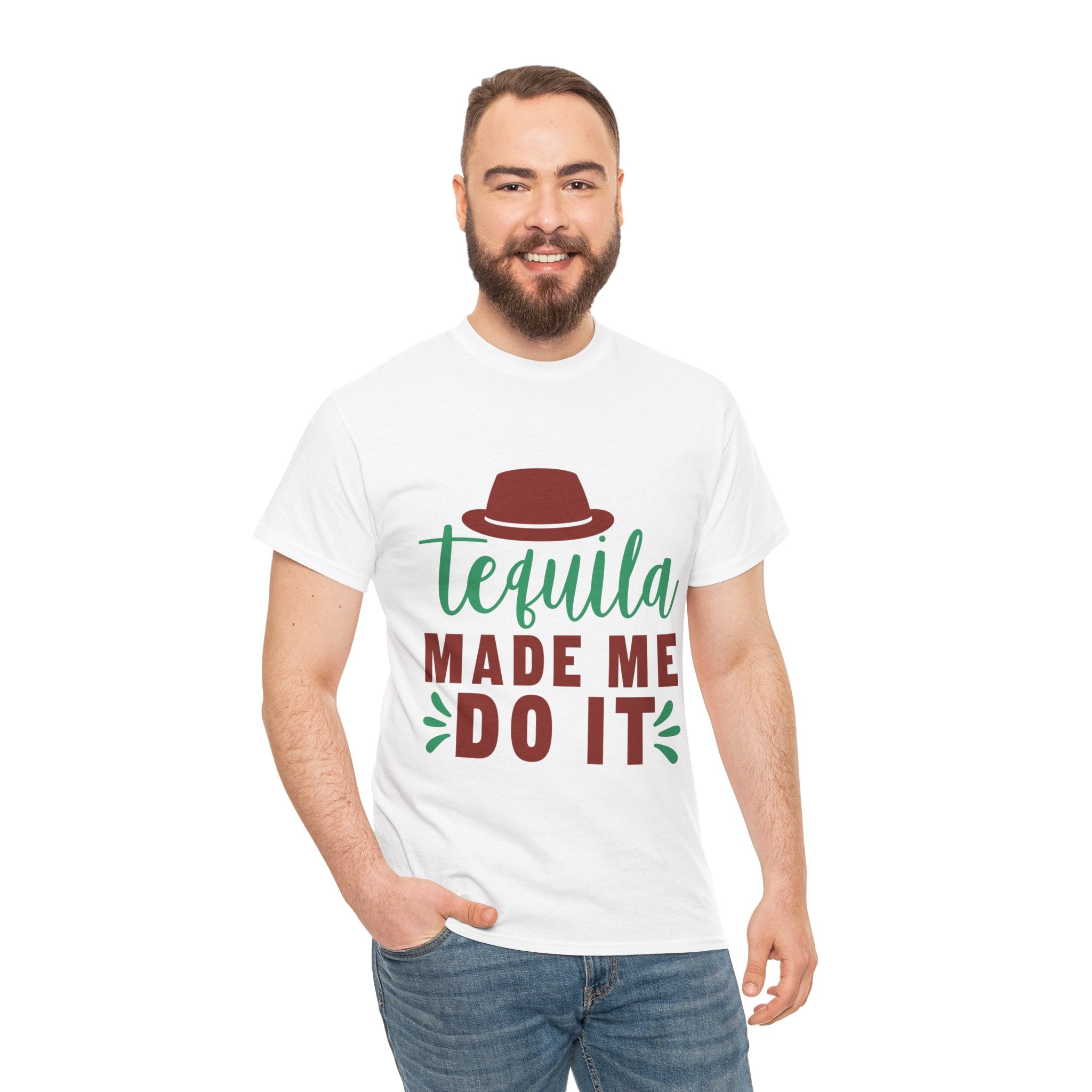Tequila Made Me Do It – Men’s Heavy Cotton Graphic T-Shirt