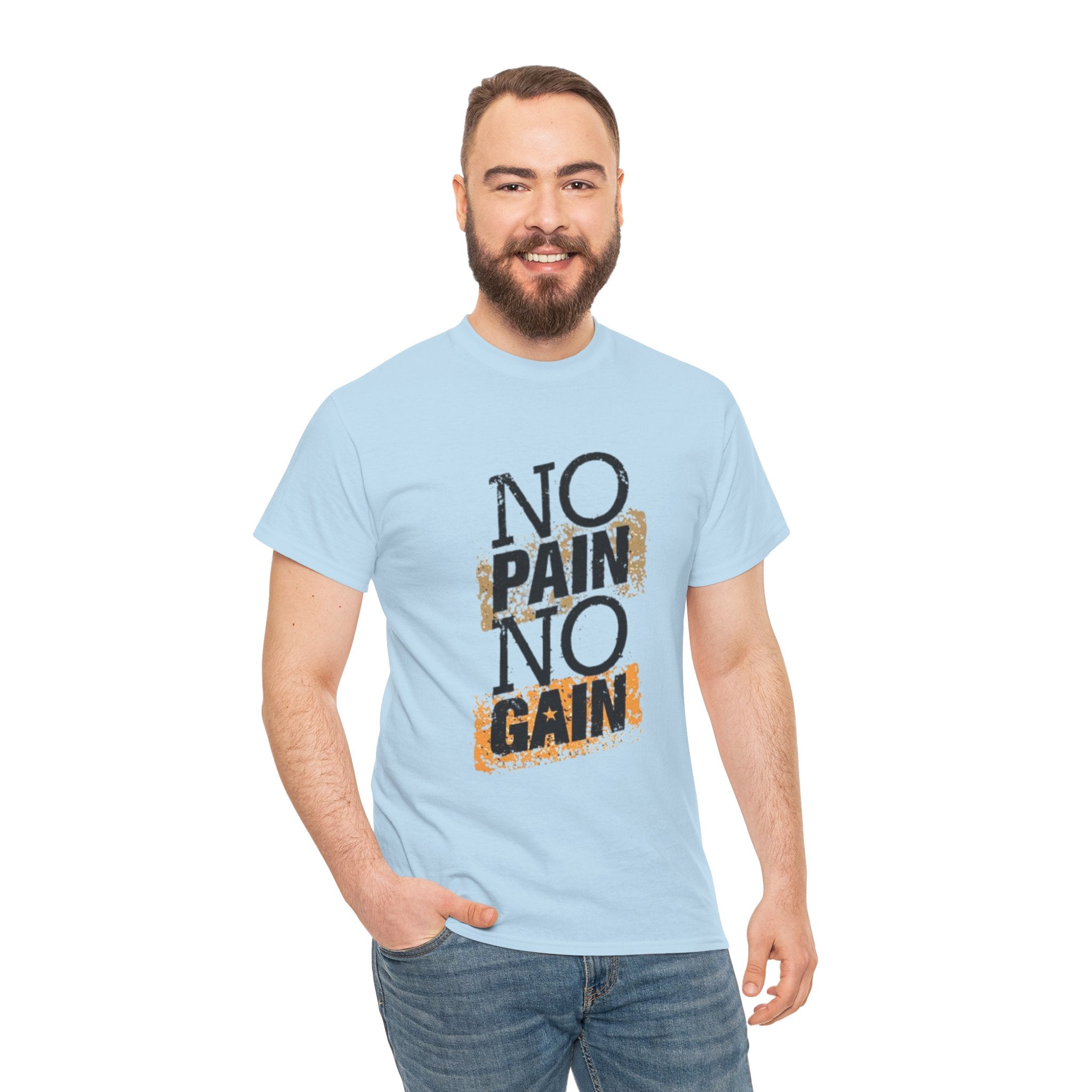 No Pain No Gain – Men’s Heavy Cotton Motivational Tee