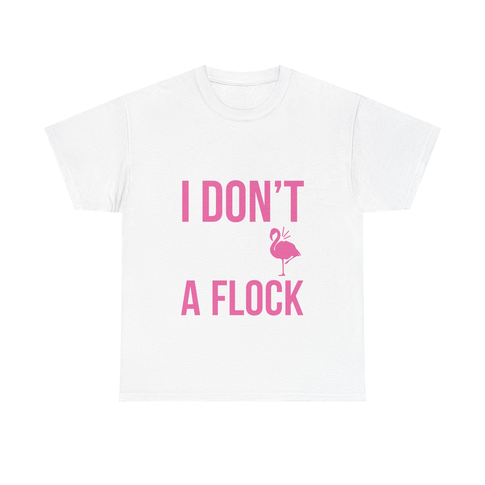 I Don’t Give a Flock – Women’s Heavy Cotton Flamingo Graphic T-Shirt