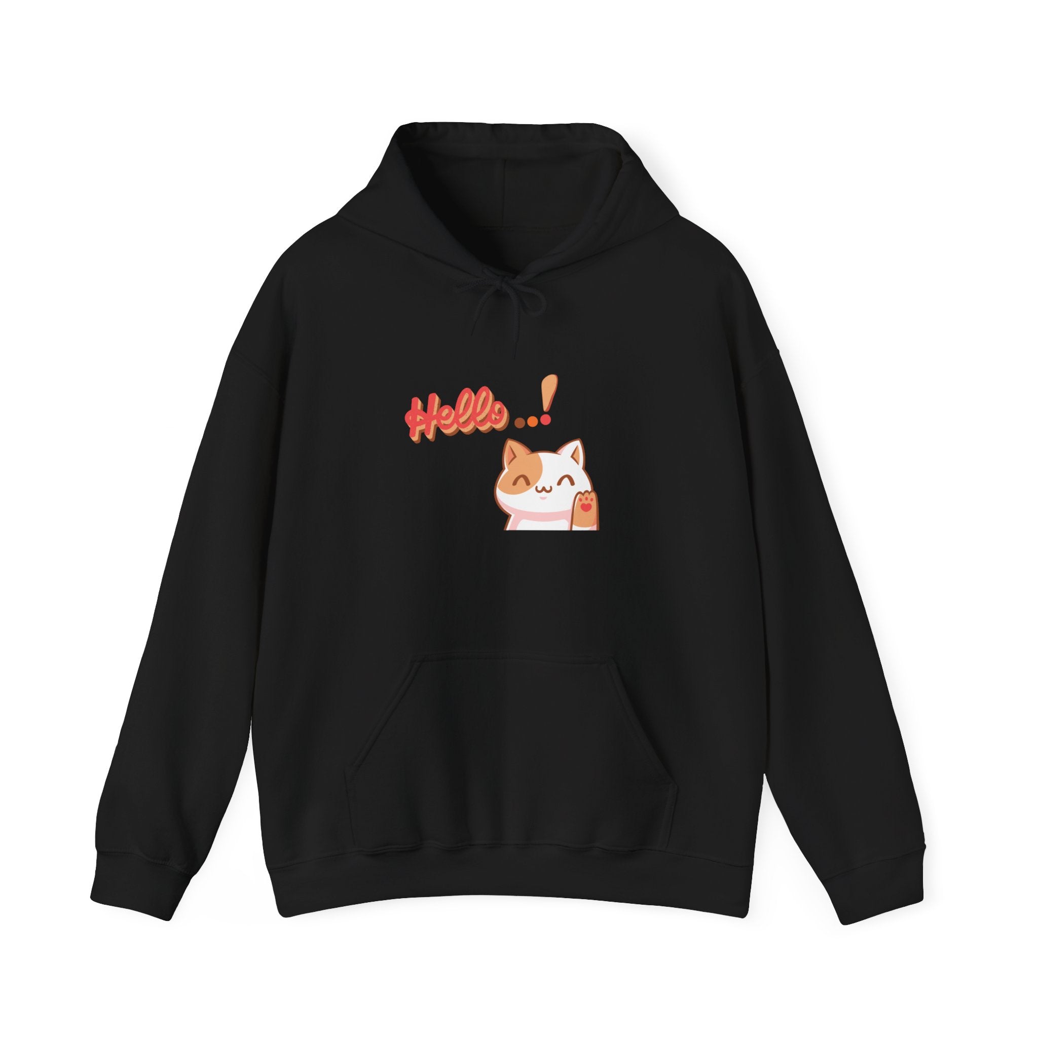 Hello Cat Hoodie – Cozy Unisex Graphic Sweatshirt