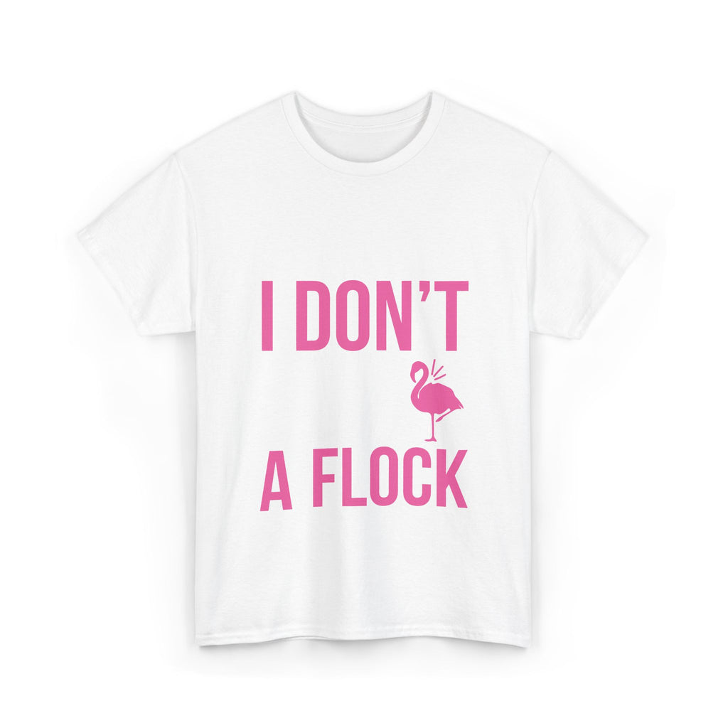 I Don’t Give a Flock – Women’s Heavy Cotton Flamingo Graphic T-Shirt