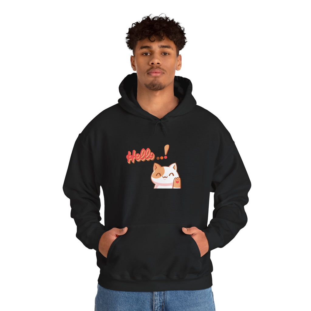 Hello Cat Hoodie – Cozy Unisex Graphic Sweatshirt