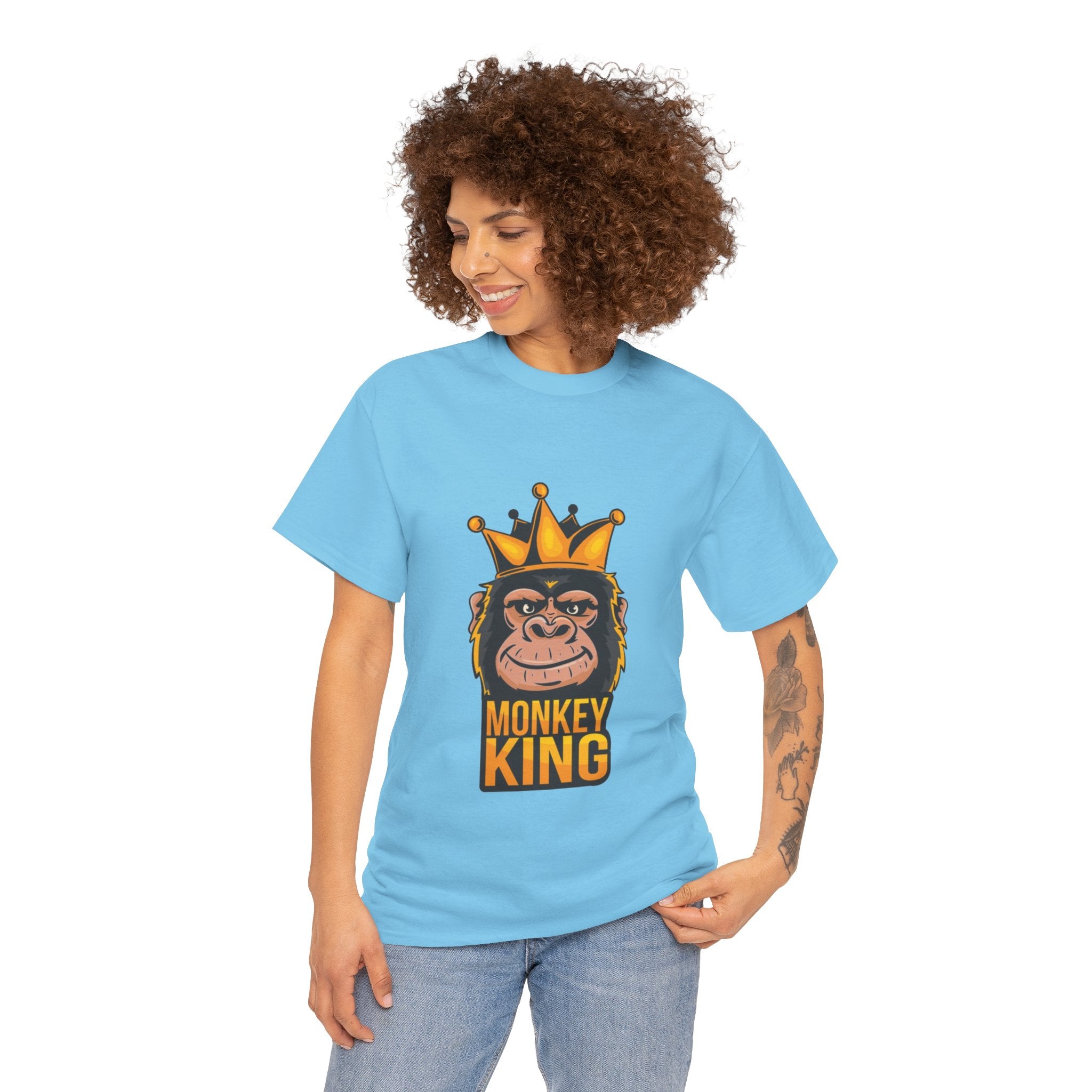 Monkey King – Women’s Funny Graphic Heavy Cotton T-Shirt