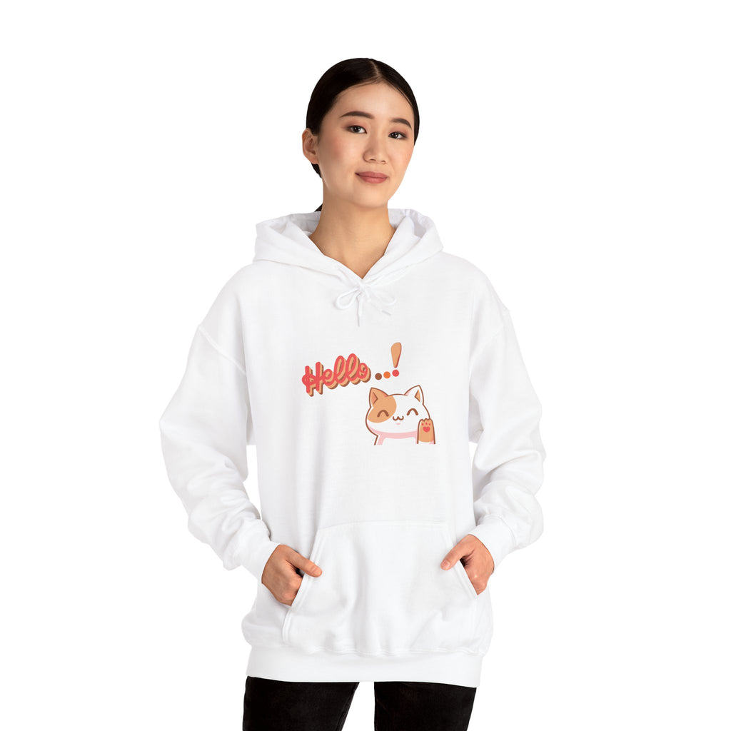 Hello Cat Hoodie – Cozy Unisex Graphic Sweatshirt