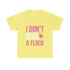 I Don’t Give a Flock – Women’s Heavy Cotton Flamingo Graphic T-Shirt