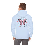 Pink Butterfly Hoodie – Cozy Unisex Nature Aesthetic Wear