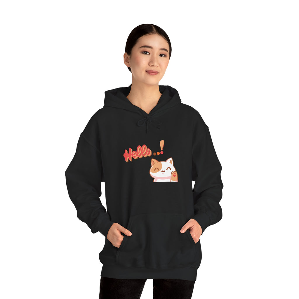 Hello Cat Hoodie – Cozy Unisex Graphic Sweatshirt