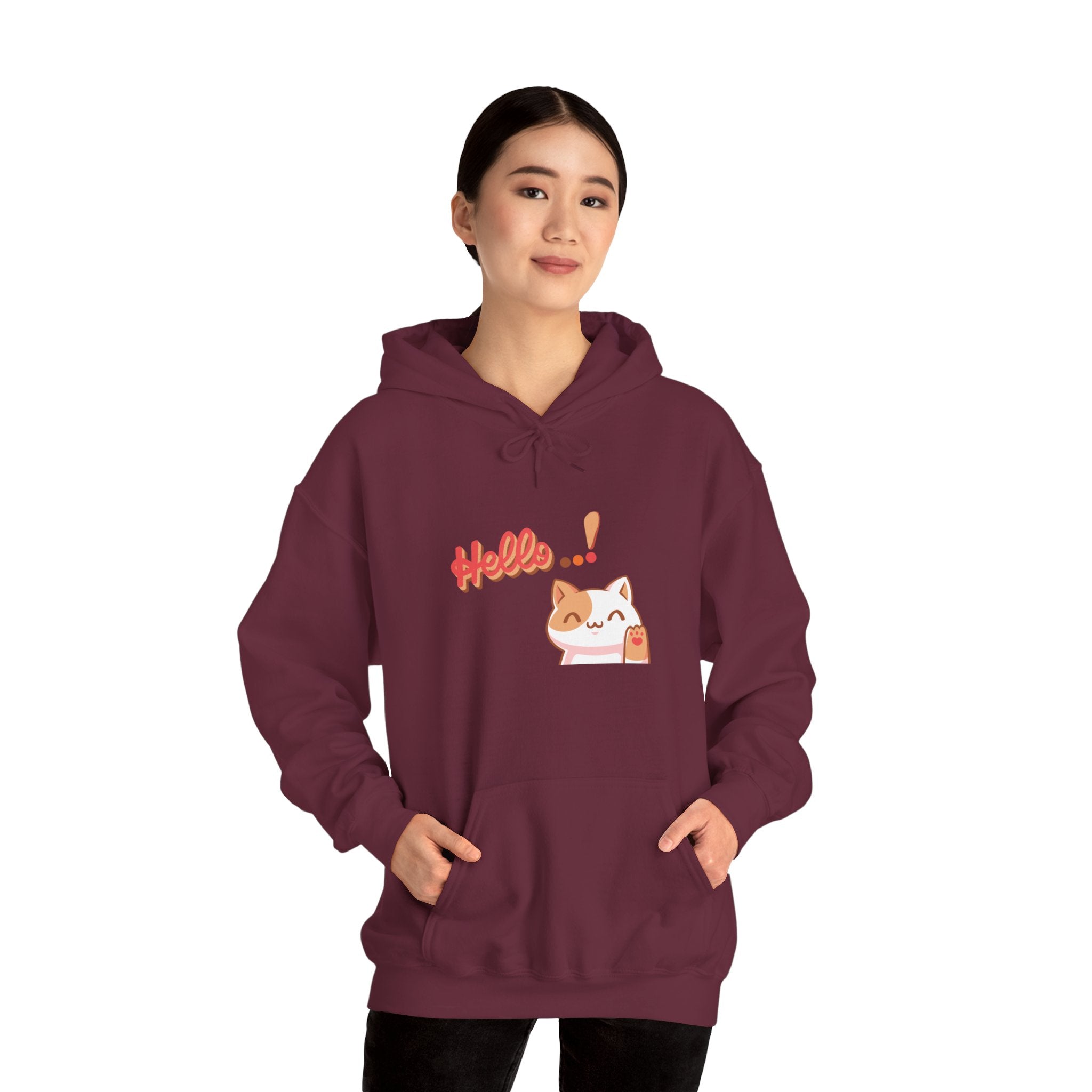Cute Cat Graphic Hoodie - Unisex Hoodie