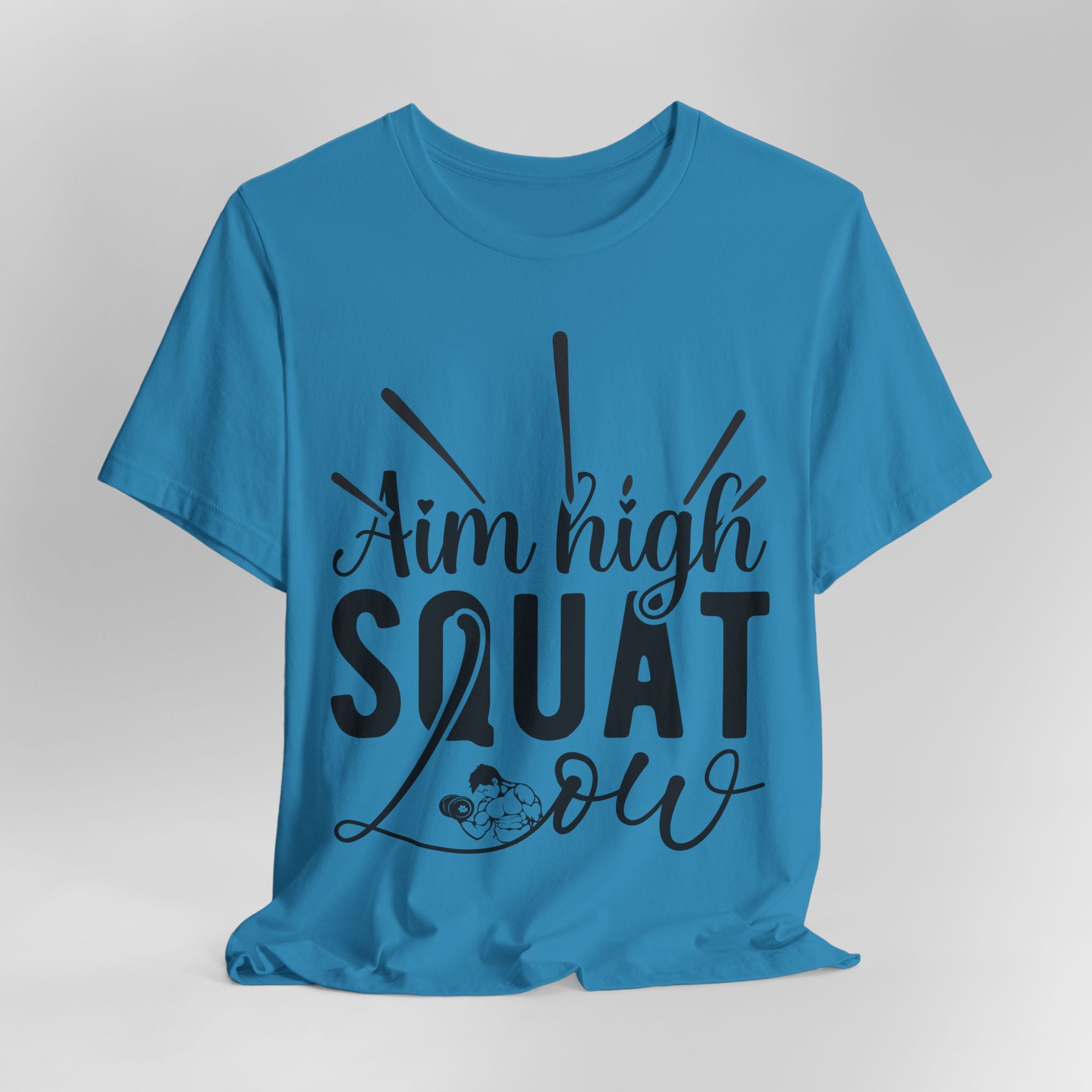 Aim High, Squat Low – Men’s Motivational Gym T-Shirt