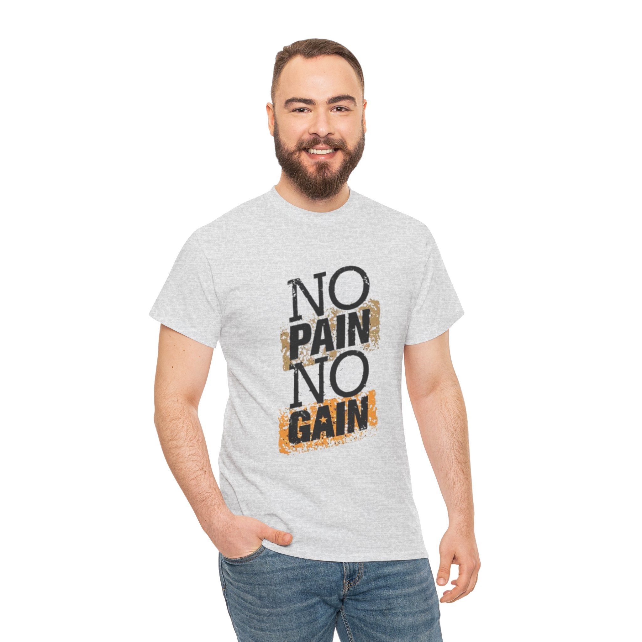 No Pain No Gain – Men’s Heavy Cotton Motivational Tee
