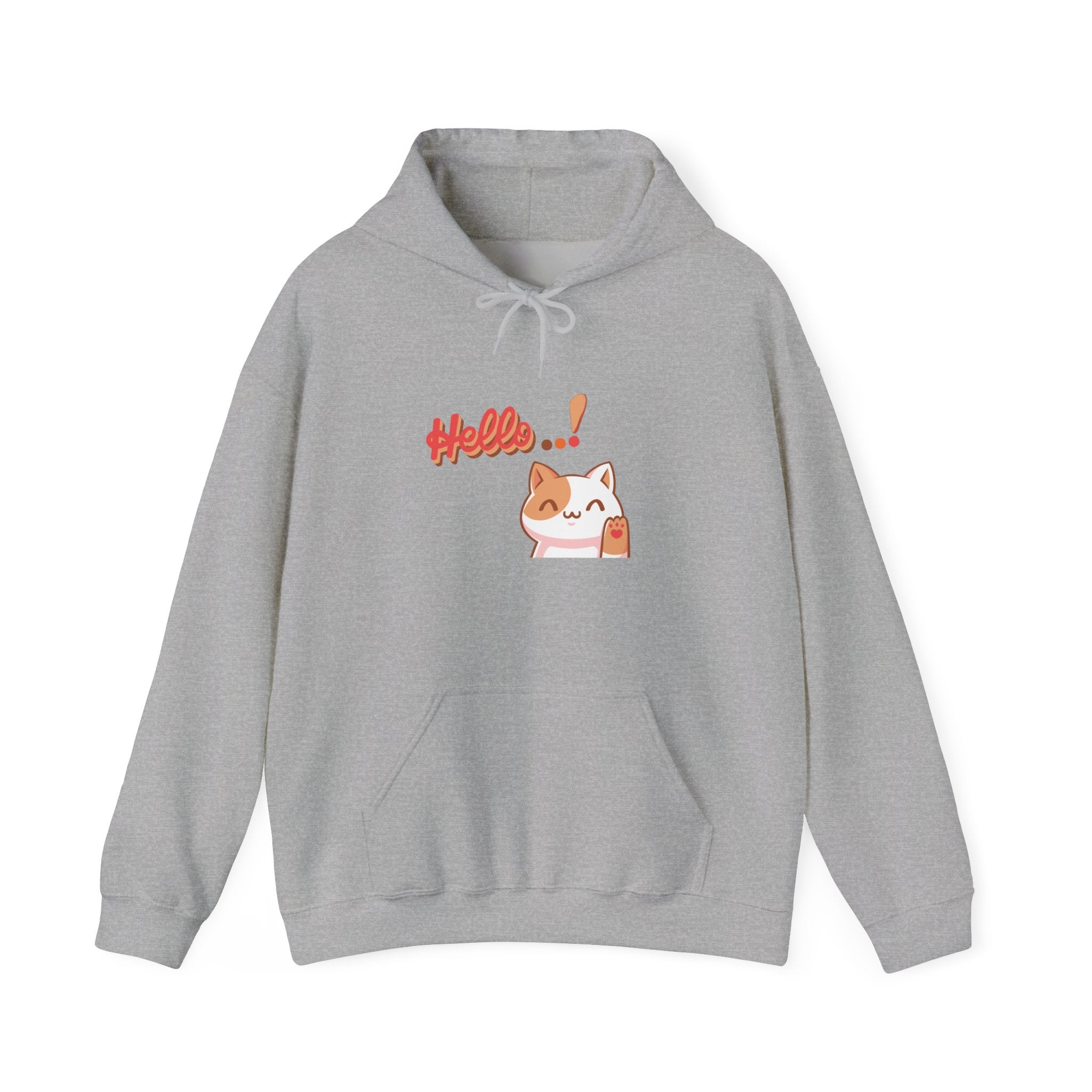 Hello Cat Hoodie – Cozy Unisex Graphic Sweatshirt