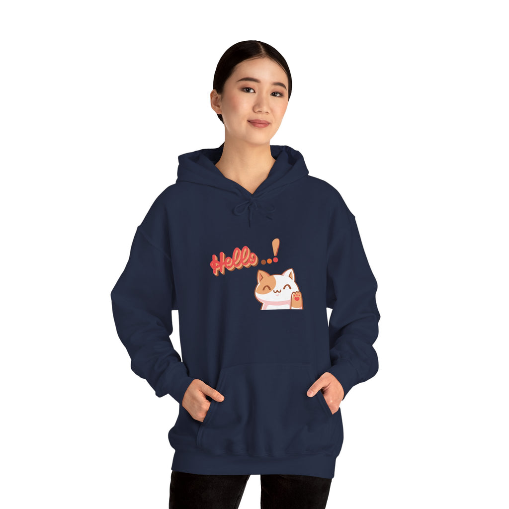 Hello Cat Hoodie – Cozy Unisex Graphic Sweatshirt