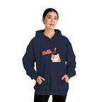 Hello Cat Hoodie – Cozy Unisex Graphic Sweatshirt