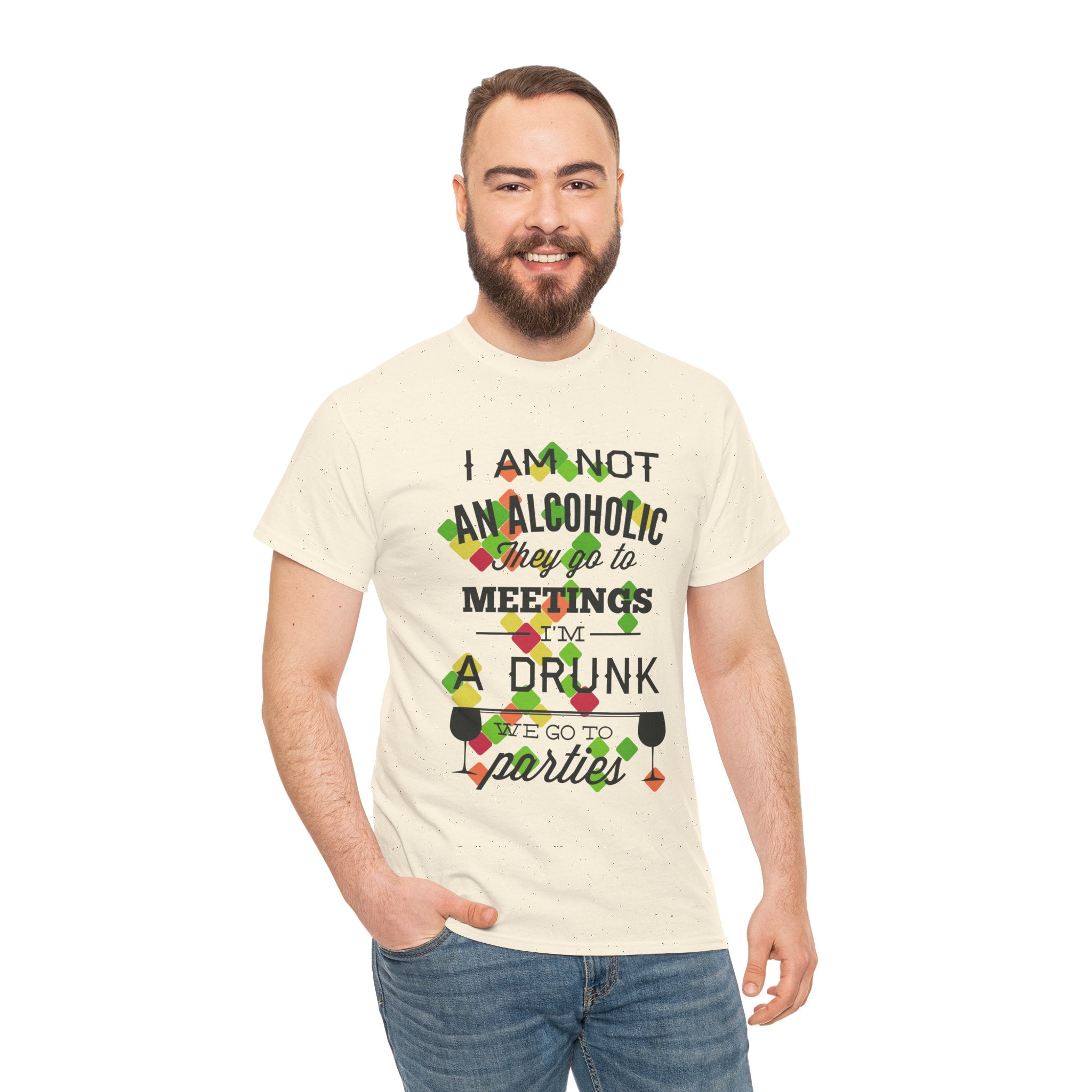 Party Hard – Men’s Heavy Cotton Funny Drunk T-Shirt
