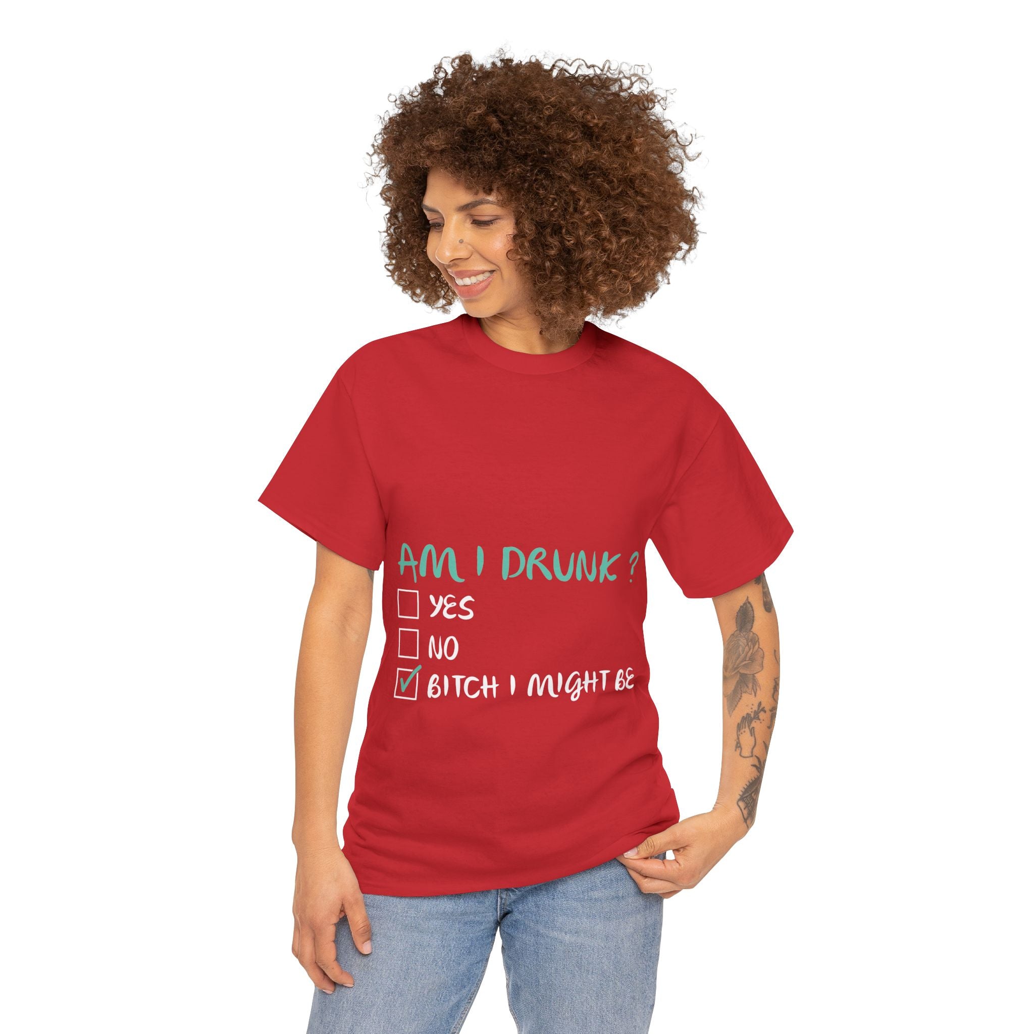 Am I Drunk? – Women’s Funny Party Heavy Cotton T-Shirt
