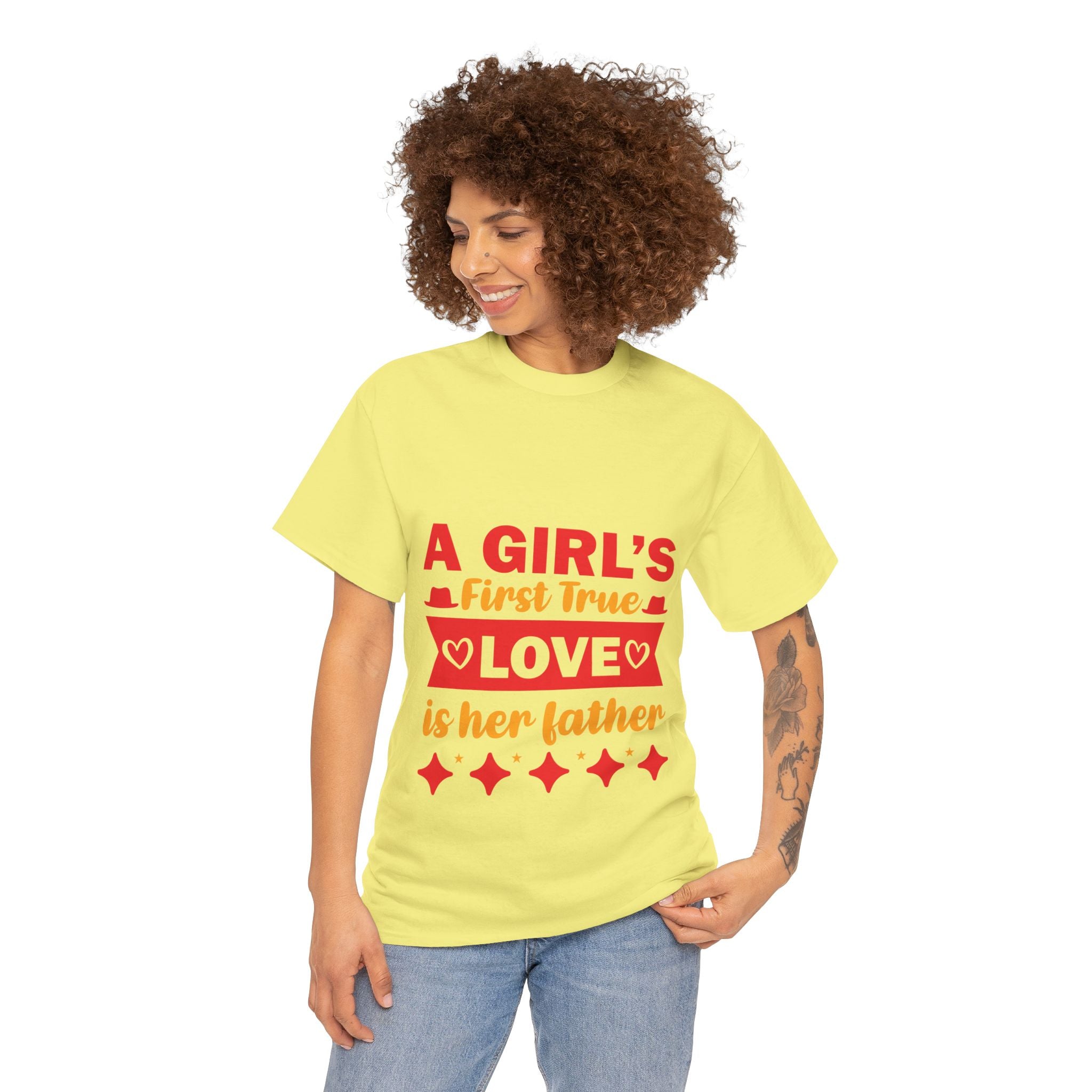 A Girl’s Love – Women’s Heavy Cotton T-Shirt | Father’s Day Gift