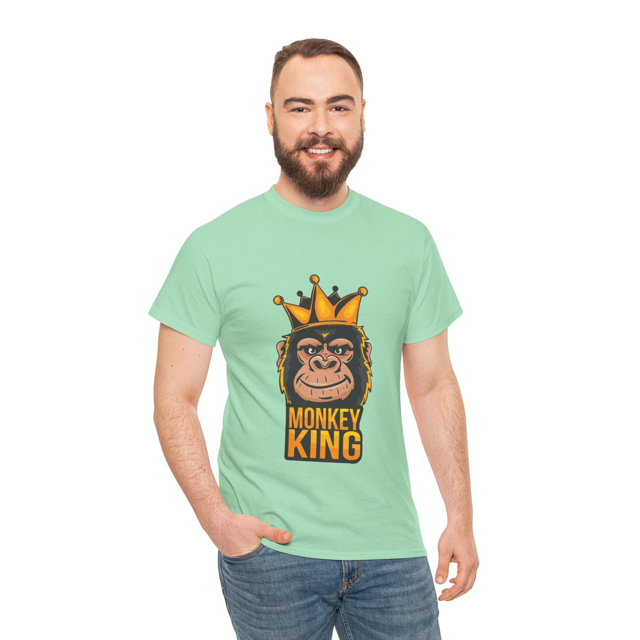 Monkey King – Men’s Funny Graphic Heavy Cotton T-Shirt