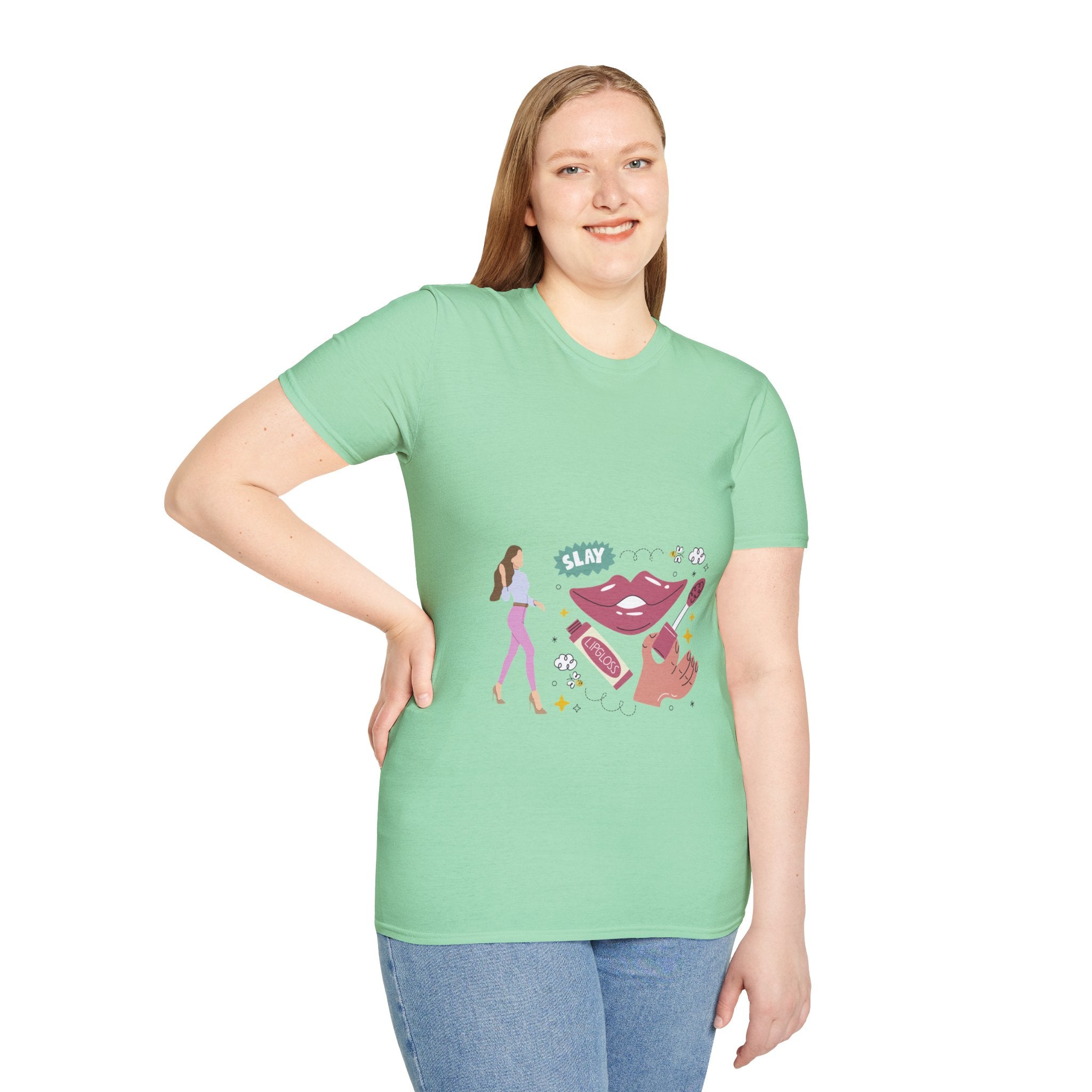Slay All Day Graphic Tee, Women’s Empowerment T-Shirt, Chic Casual Wear, Gift for Stylish Friends
