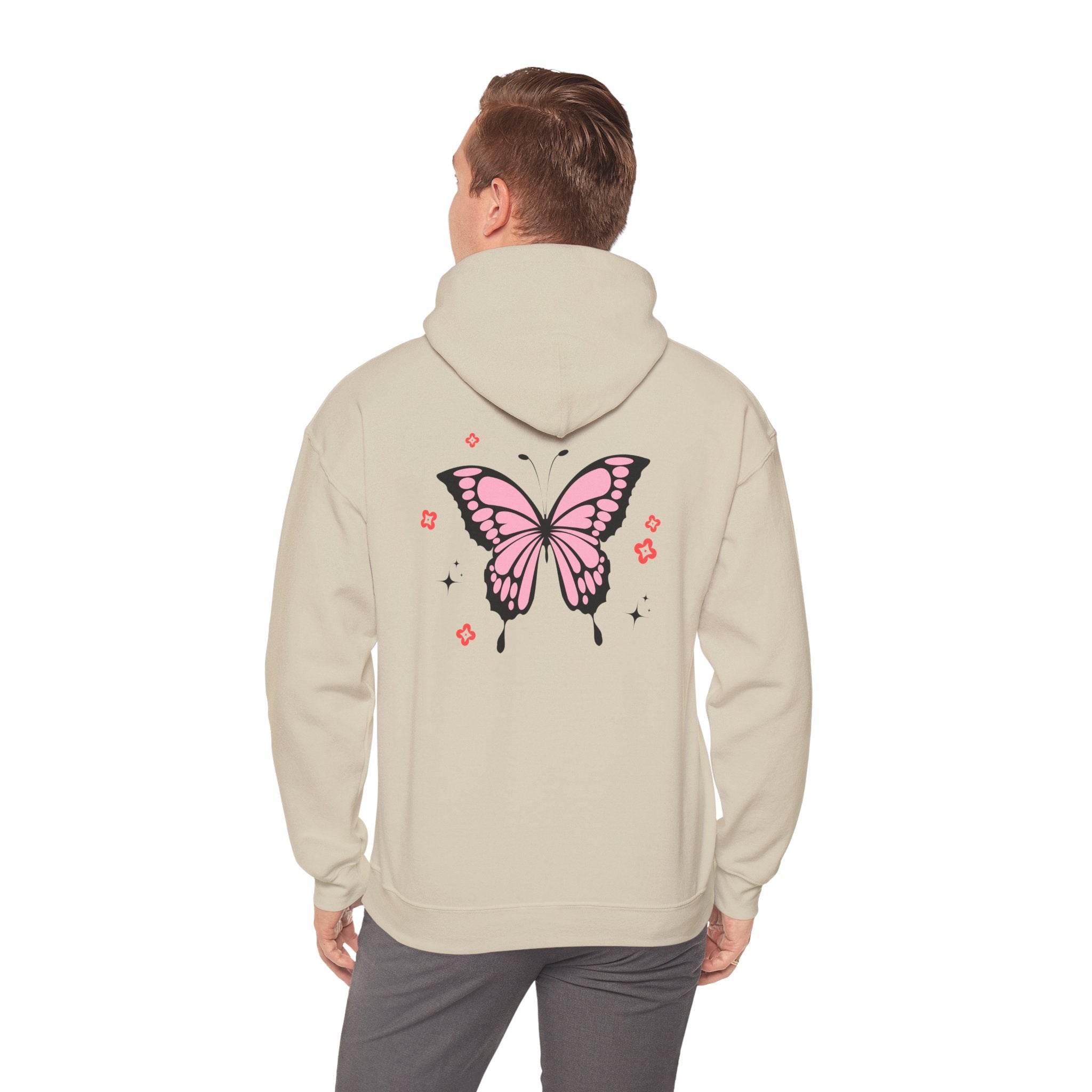 Pink Butterfly Unisex Hoodie - Cozy Style for Nature Lovers